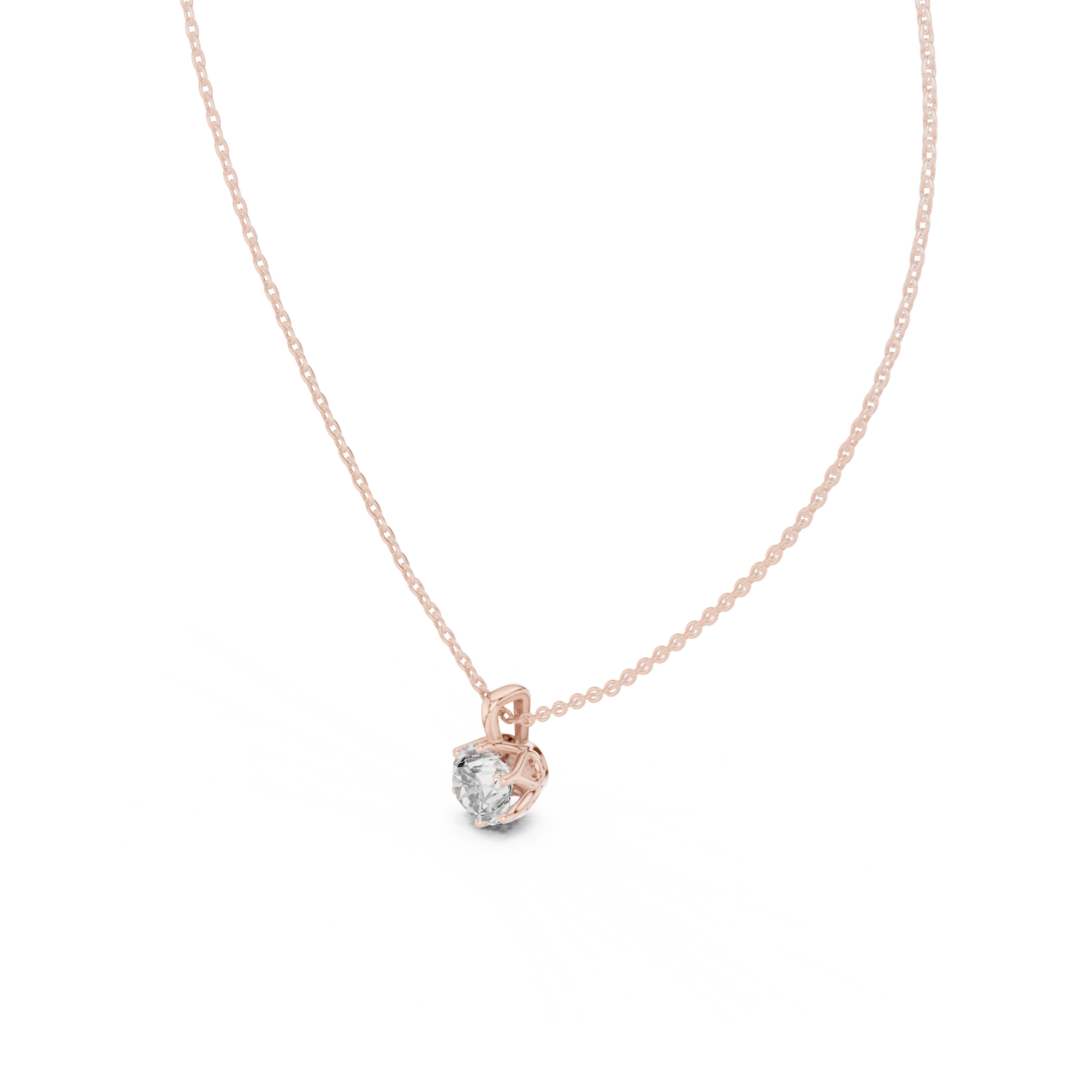 Round Cut Solitaire Lab Grown Diamond Pendant