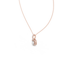 Emerald Cut Diamond Halo Pendant