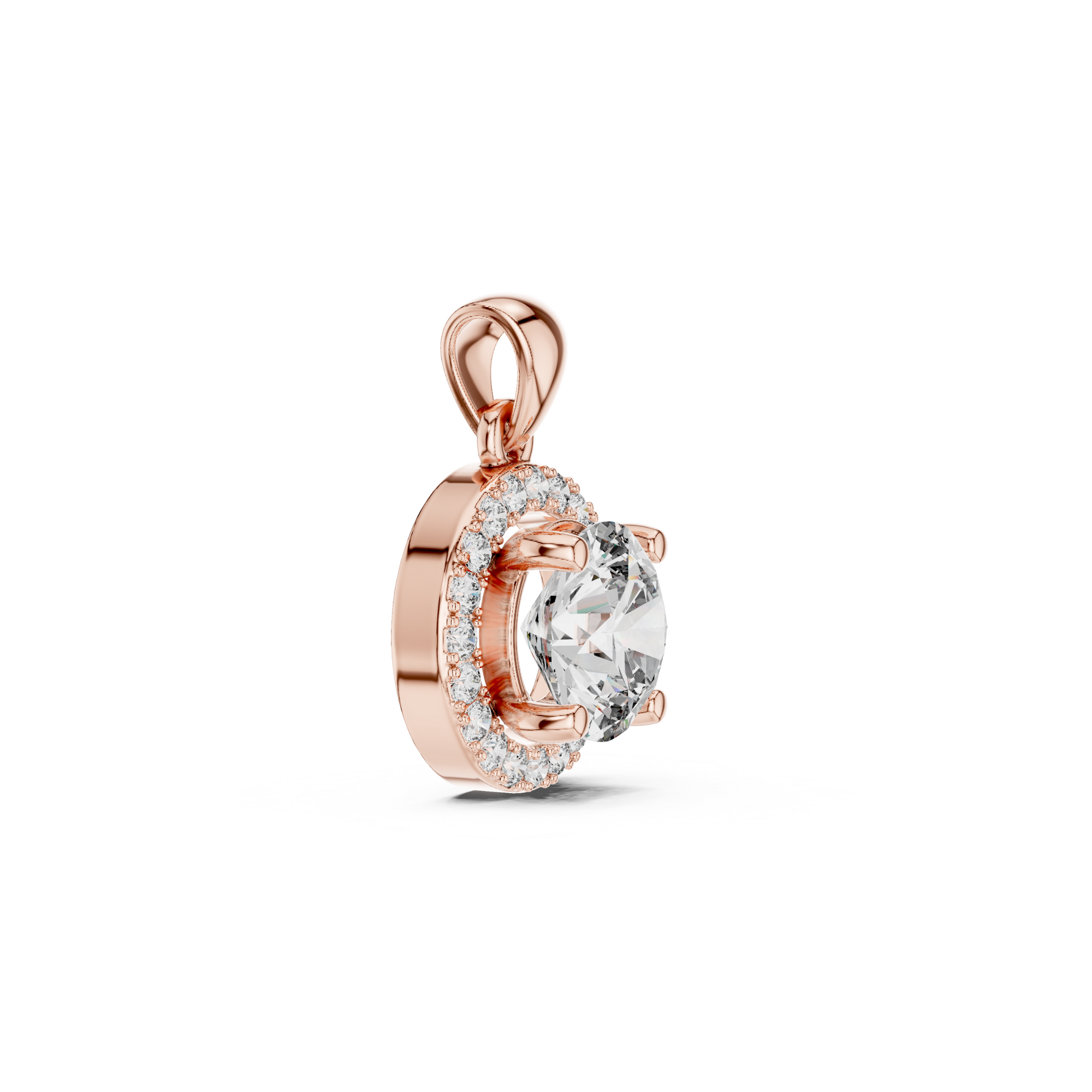 Round Halo Lab Grown Diamond  Pendant