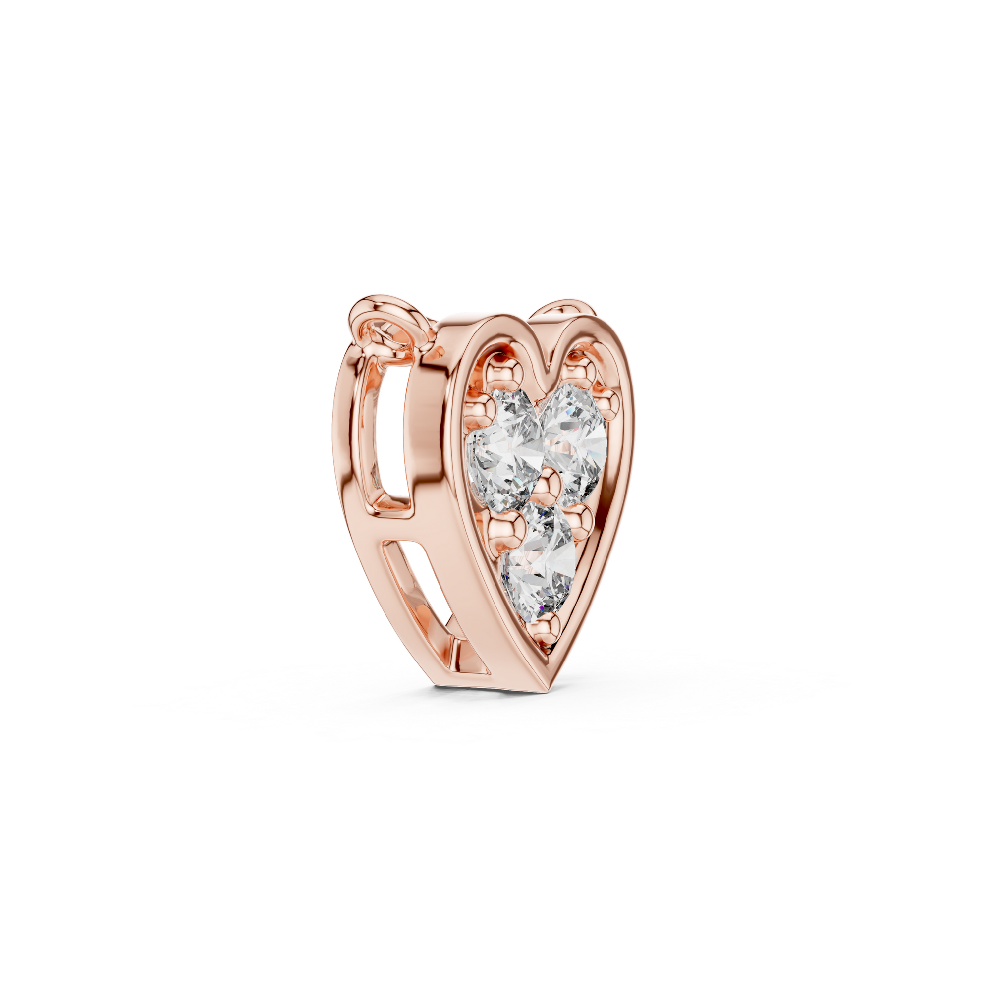 Heart Triple Round Lab Grown Diamond Pendant