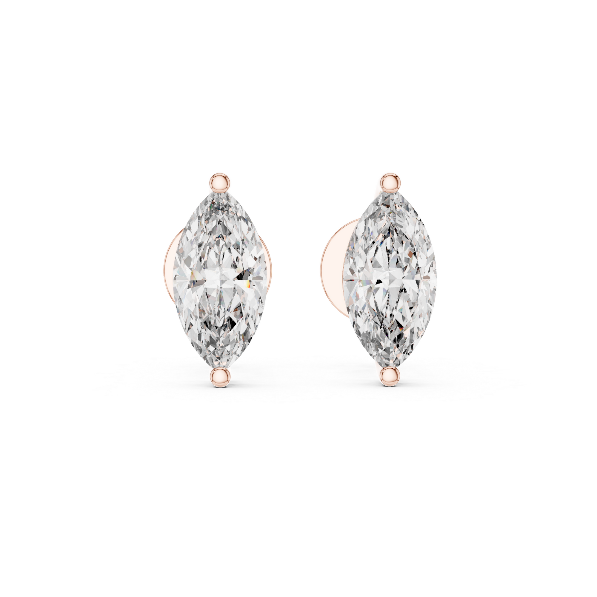 Marquise-Cut Lab Grown Diamond Stud