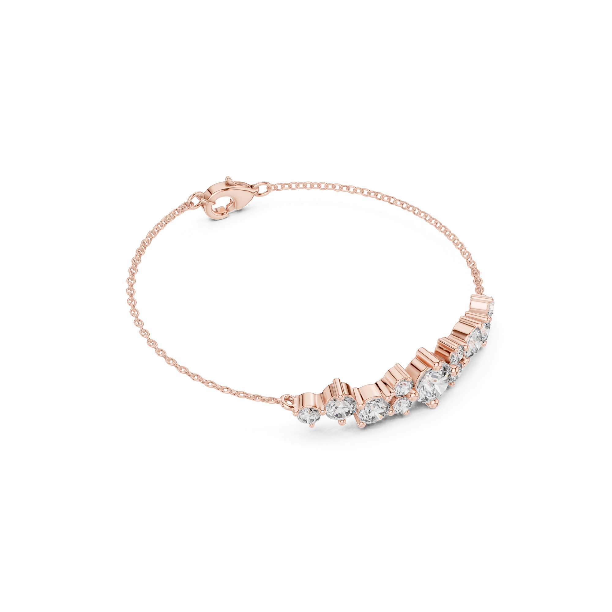 Cluster Lab Grown Diamond chain Bracelet