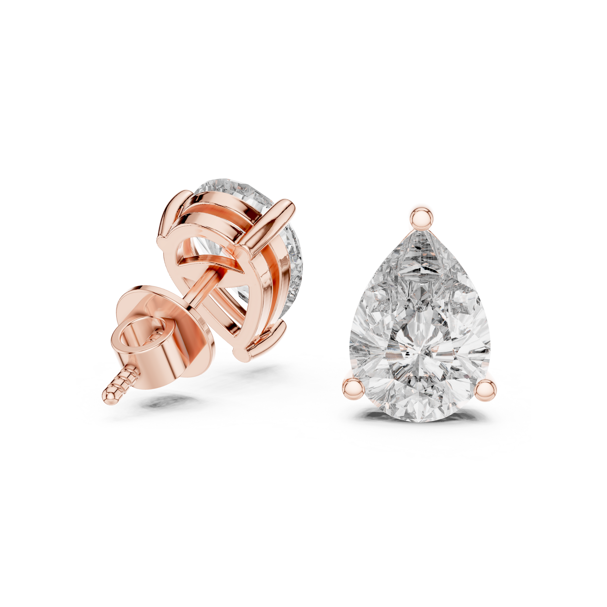 Pear Solitaire Lab Grown Diamond Stud