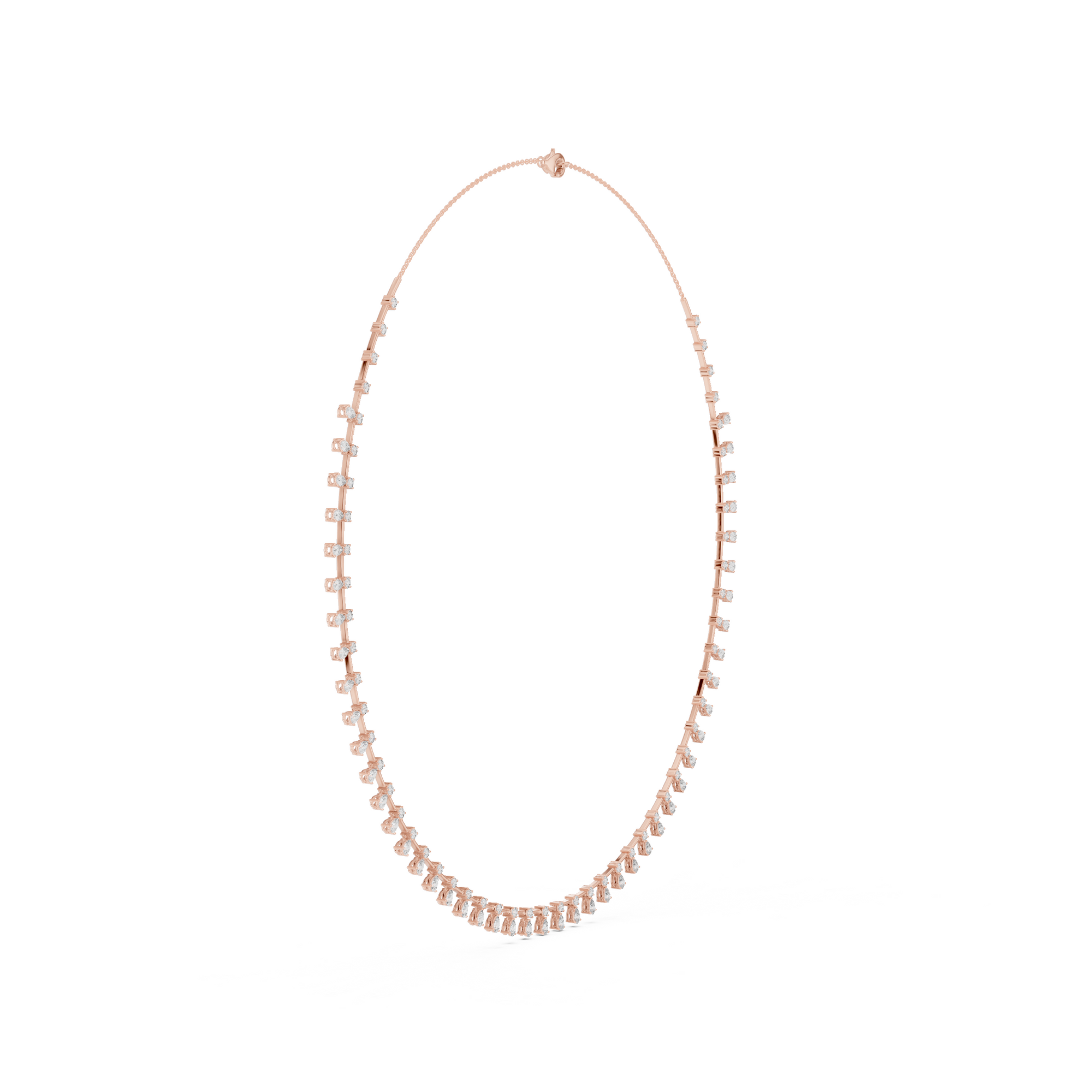 Graduated Dangling Lab Grown Diamond Necklace