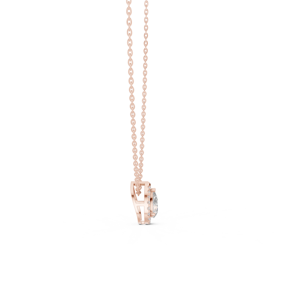 Pear Shape Halo Lab Grown Diamond Pendant