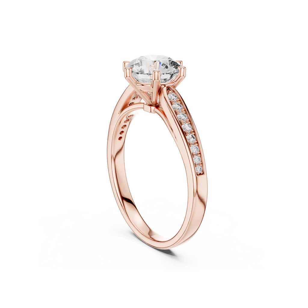 Charming Round Solitaire Diamond Engagement Ring