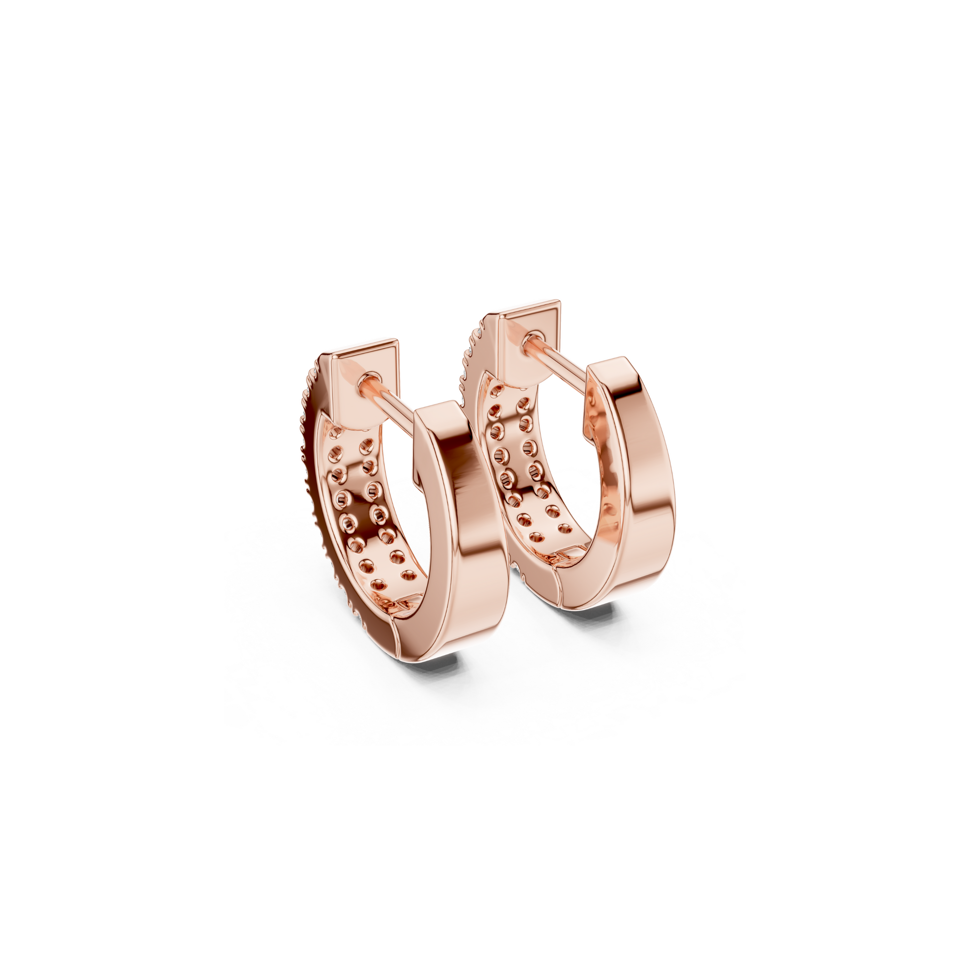 Double Row Diamond Hoop Earrings