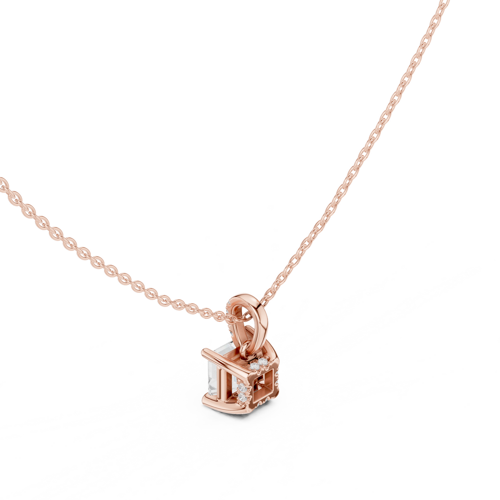 Asscher Cut Solitaire Diamond Pendant