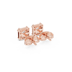 Double Halo Princess Diamond Stud Earrings