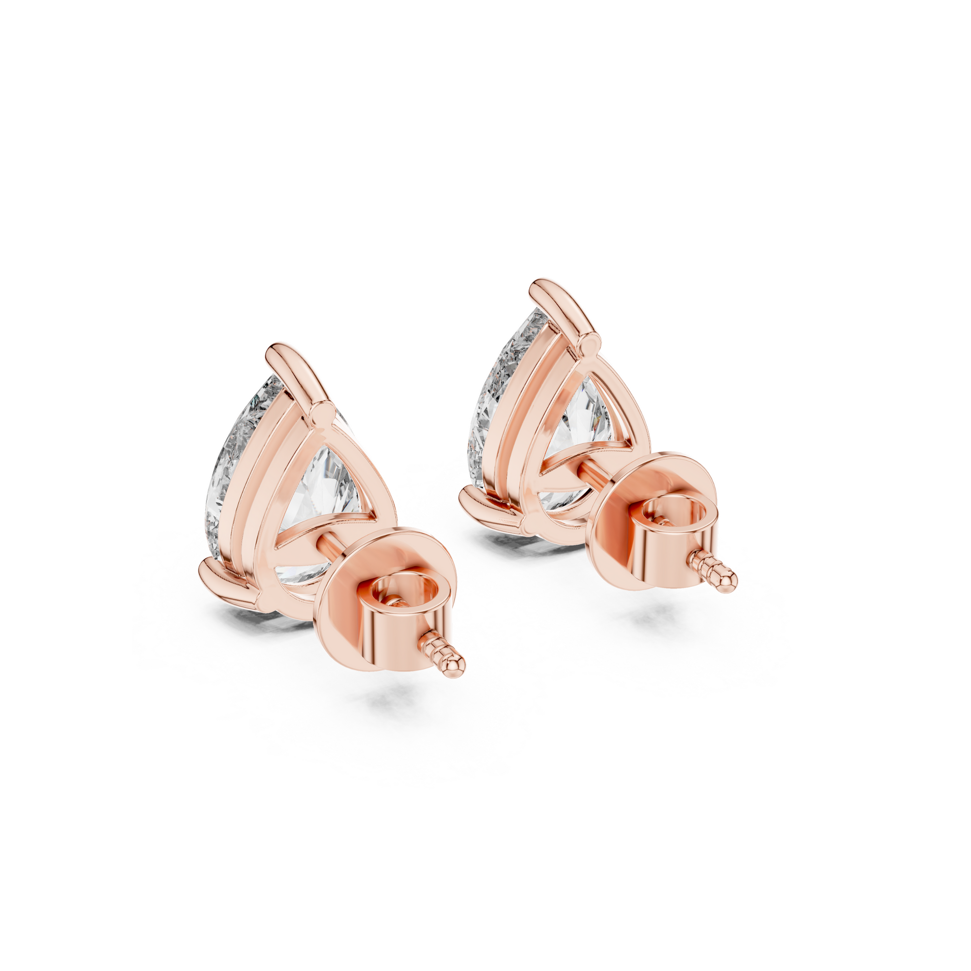 Pear Solitaire Lab Grown Diamond Stud