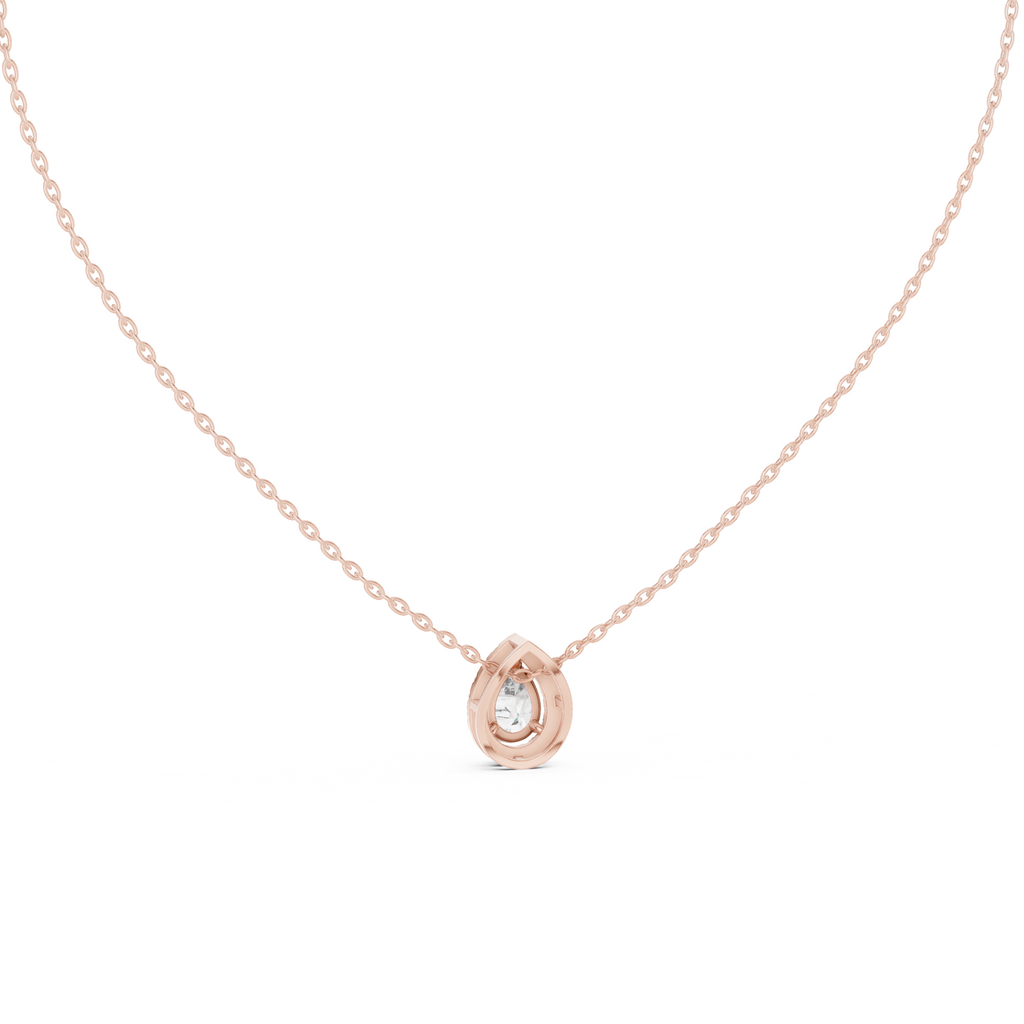 Pear Shape Halo Lab Grown Diamond Pendant
