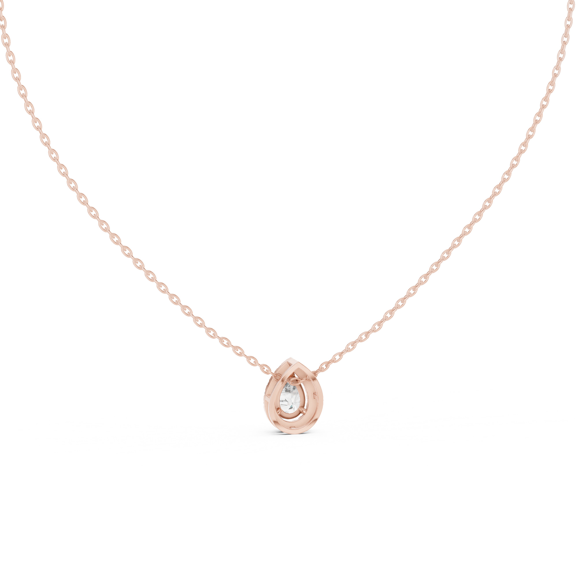 Pear Shape Halo Lab Grown Diamond Pendant