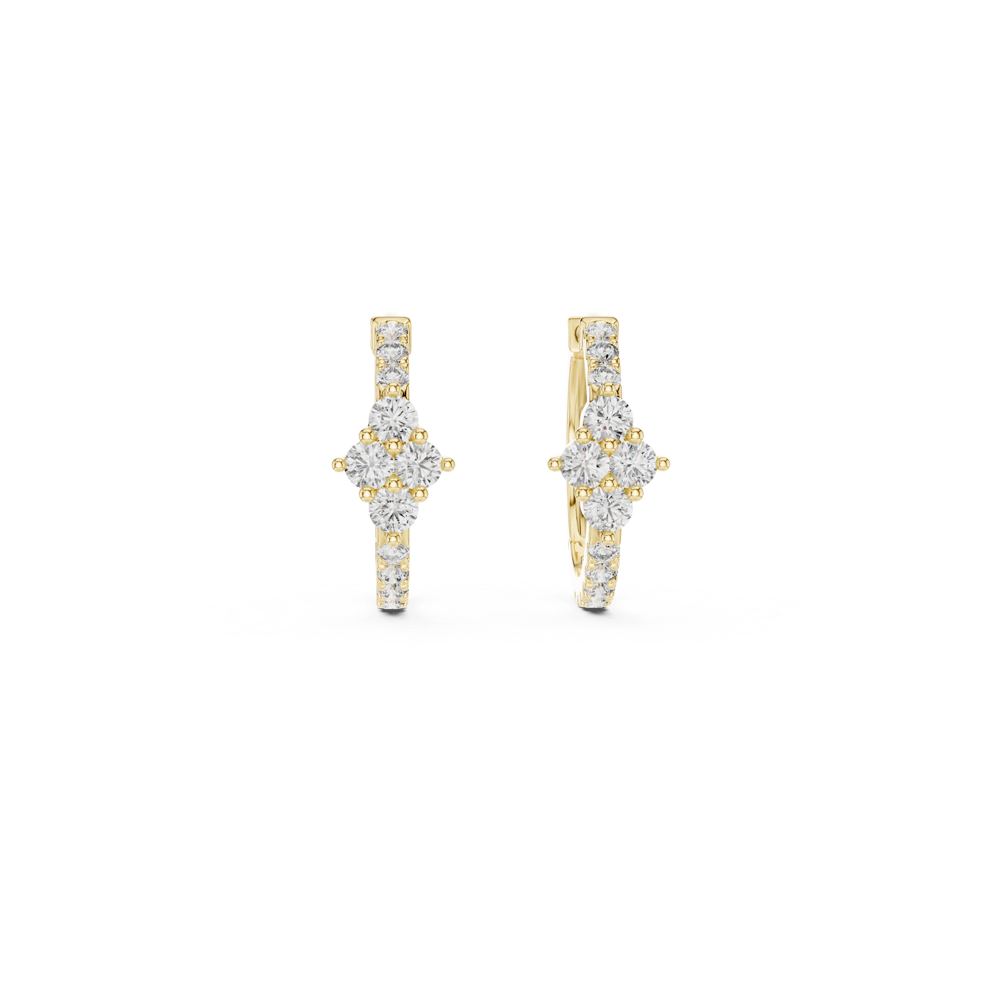 Floral Daimond Hoop Earring