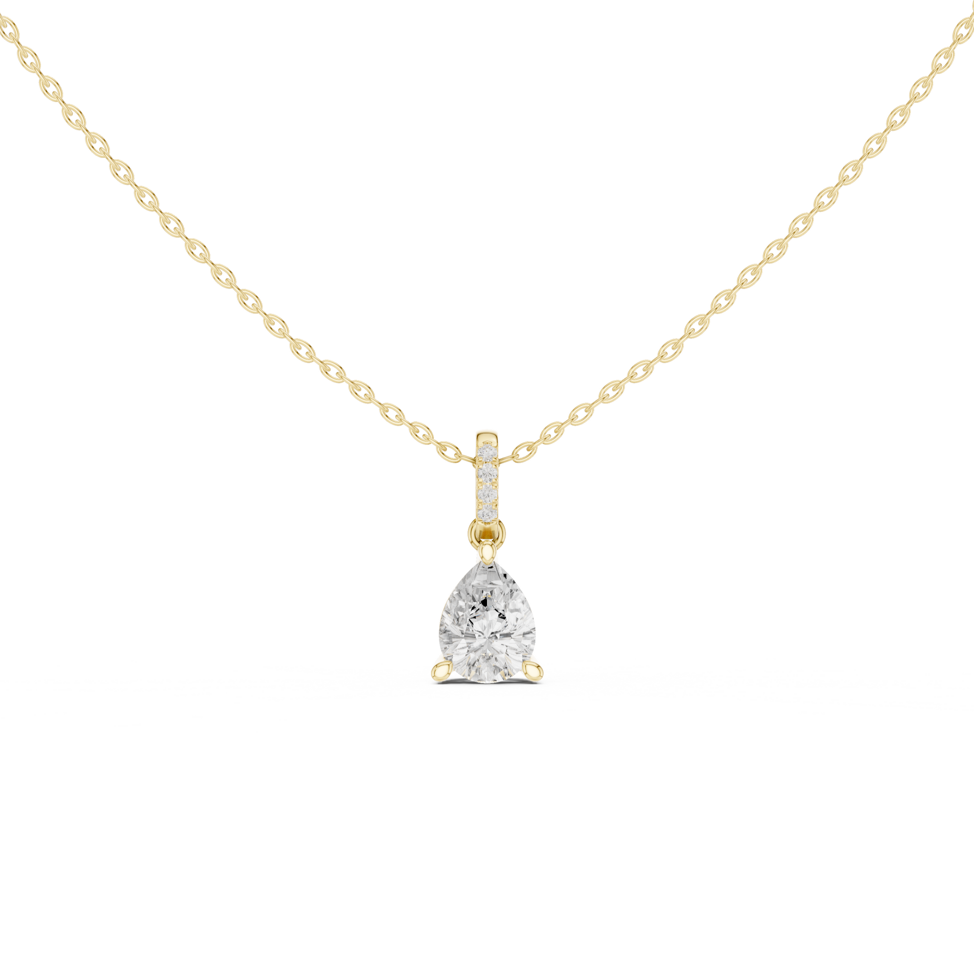 Pear Cut Solitaire Diamond Pendant
