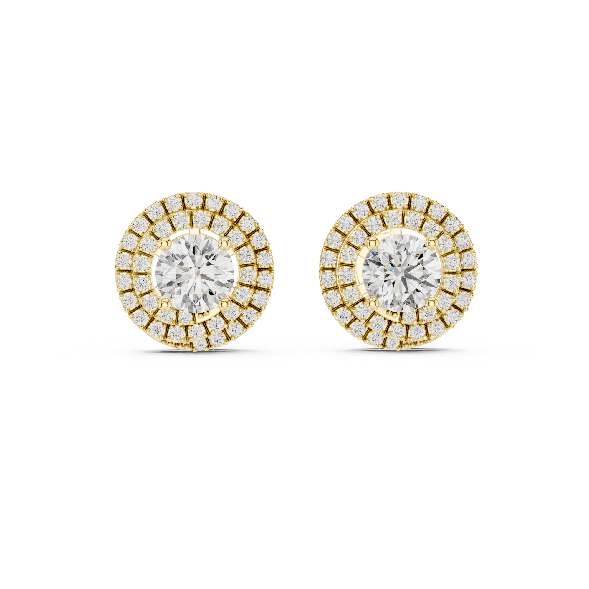 Double Halo Round Lab Grown Diamond Stud
