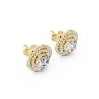 Double Halo Lab Grown Diamond Stud Earrings