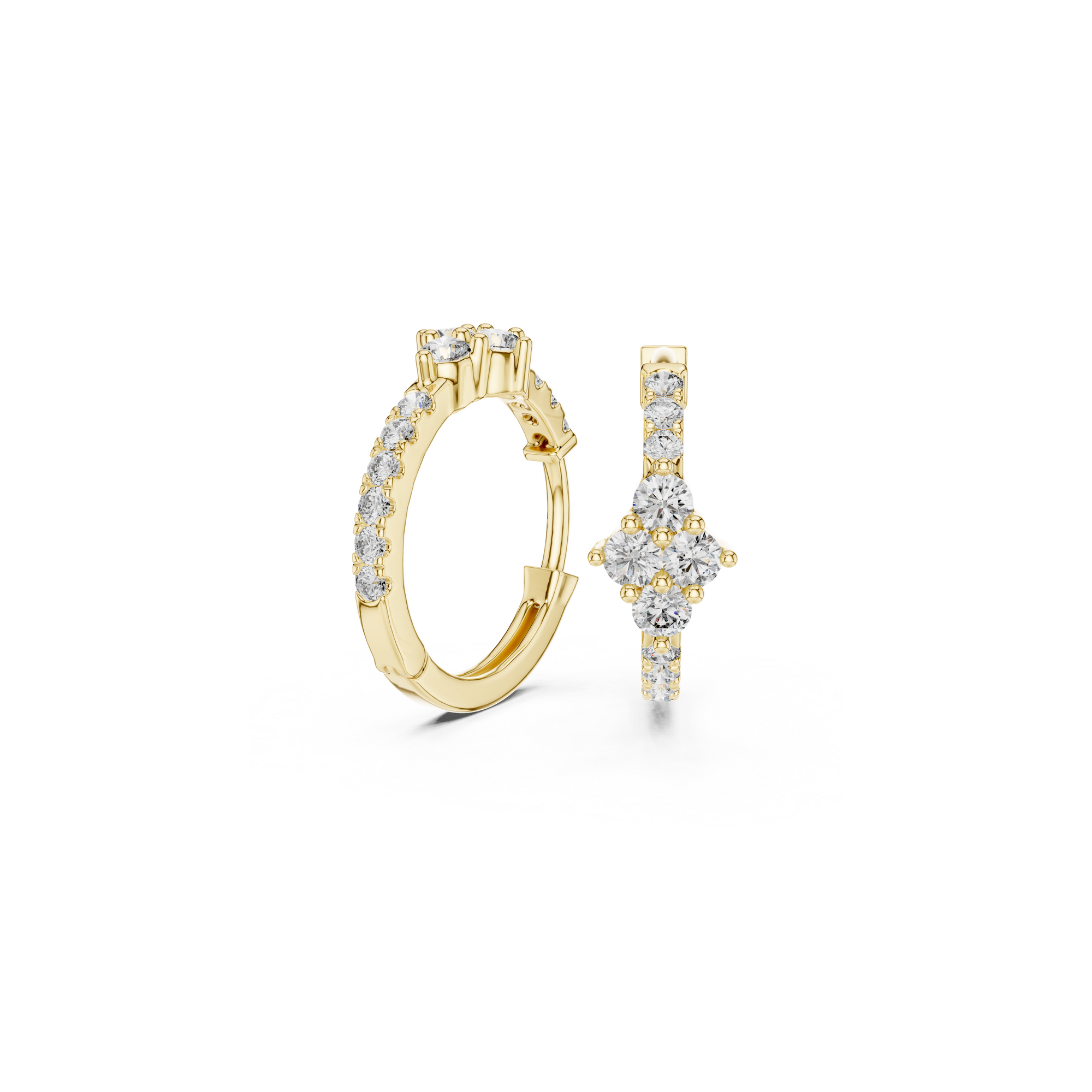 Floral Daimond Hoop Earring
