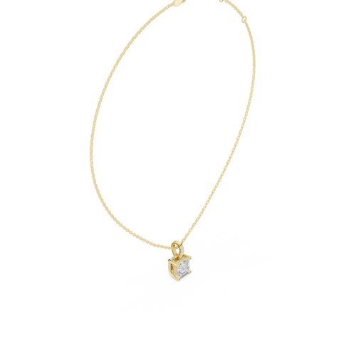 Asscher Cut Solitaire Diamond Pendant