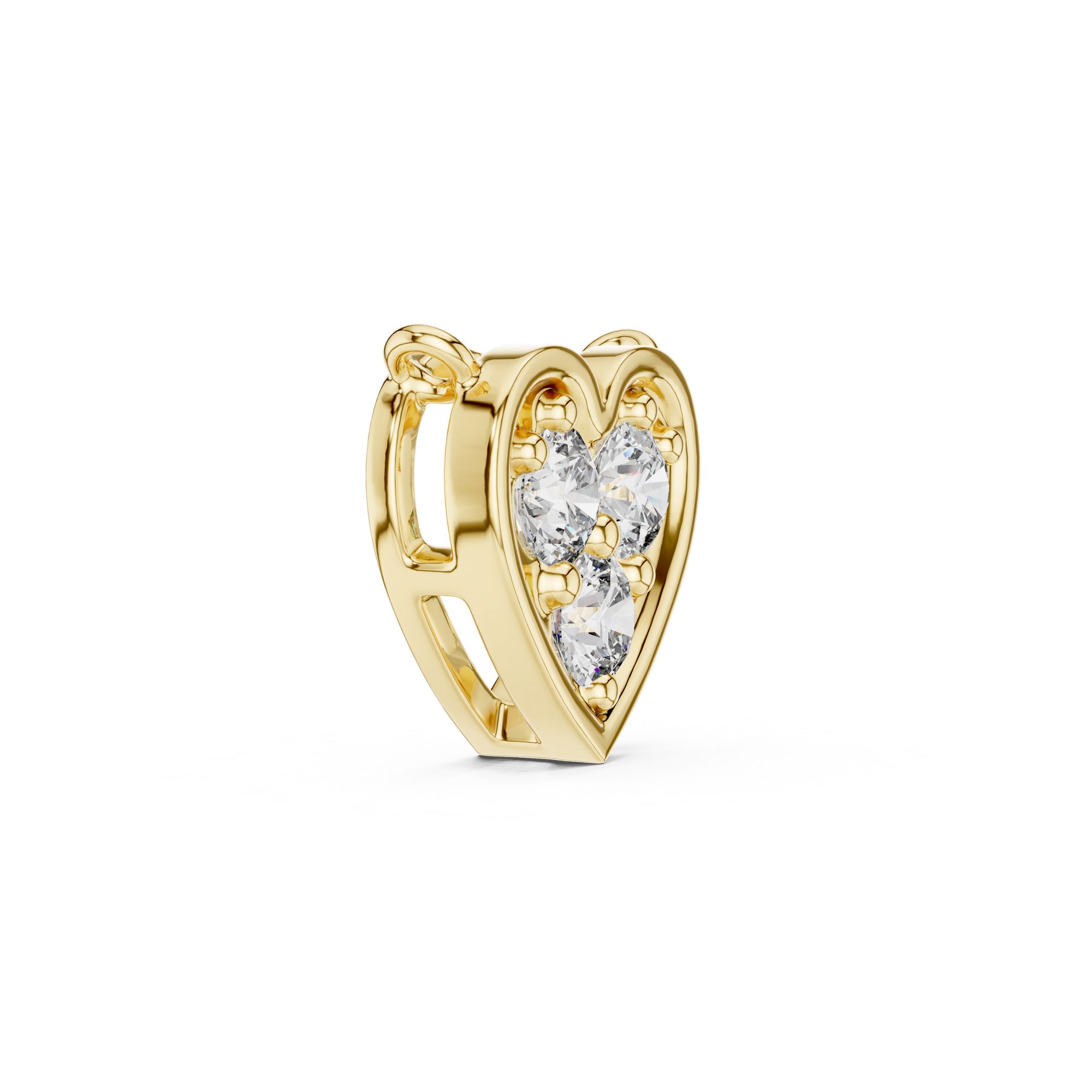 Heart Triple Round Lab Grown Diamond Pendant