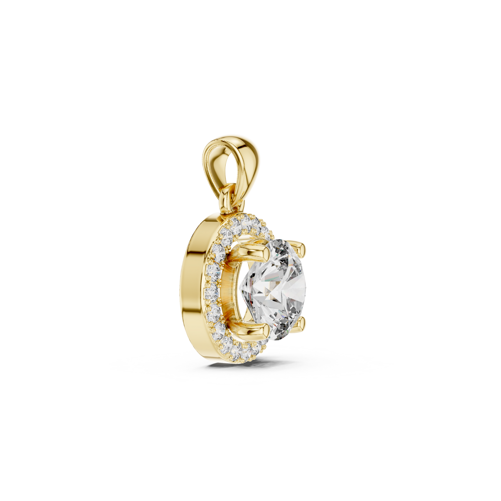 Round Halo Lab Grown Diamond  Pendant