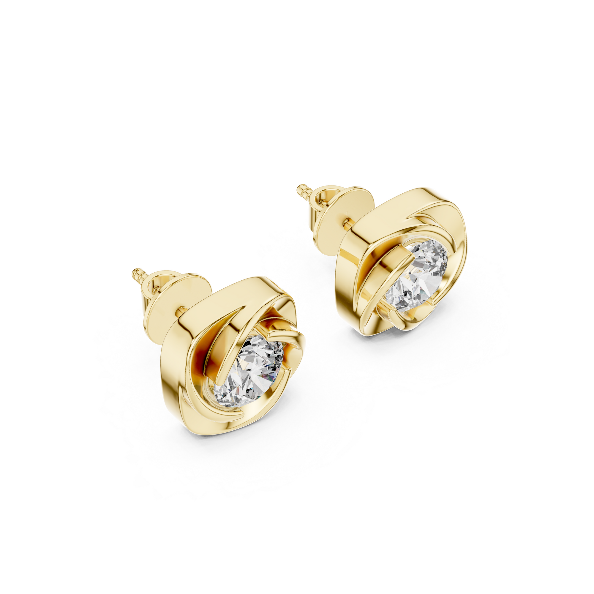 Cushion Swirl Lab grown Diamond Stud