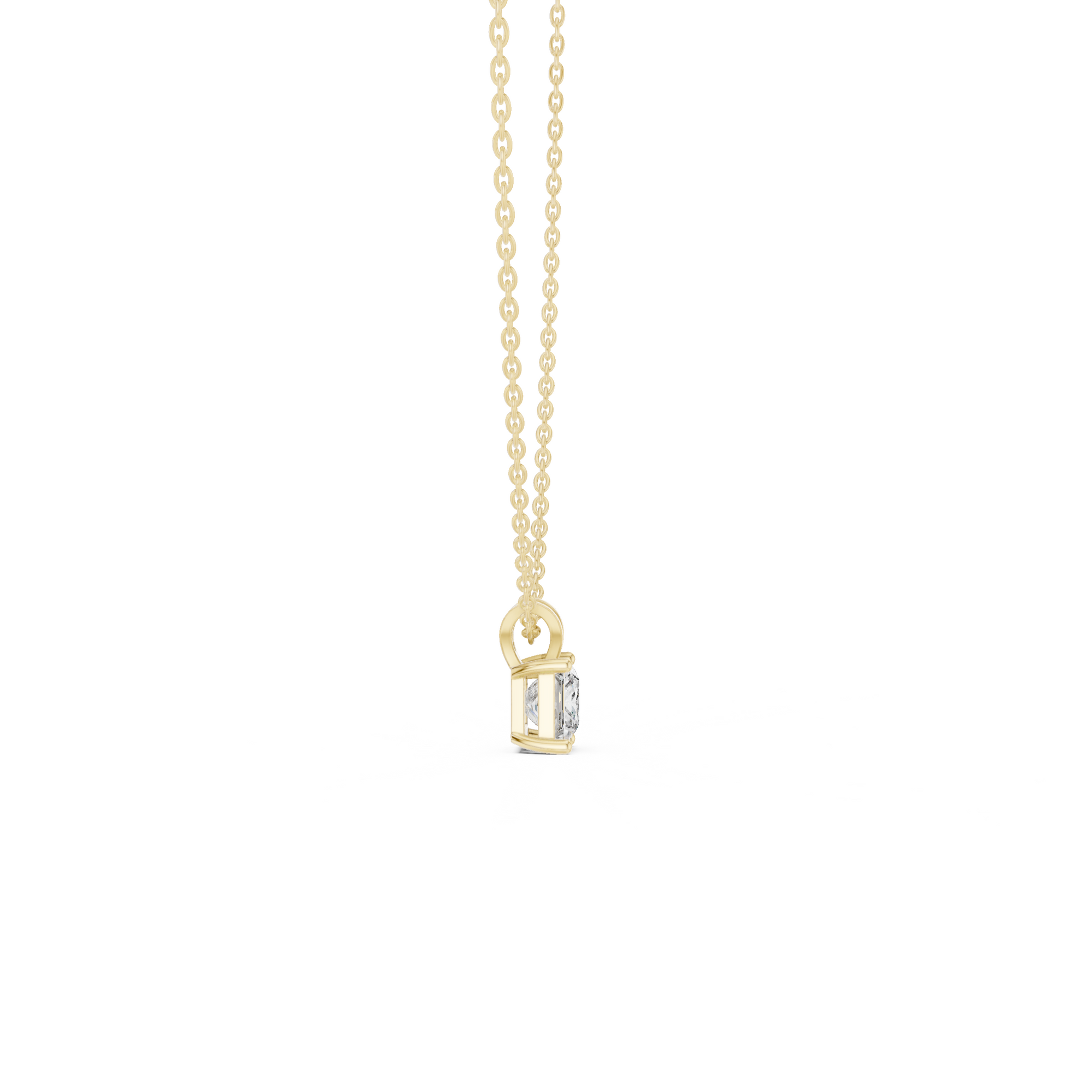 Slick Princess Cut Solitaire Diamond Pendant