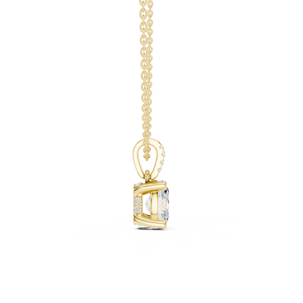 Oval Cut Solitaire Diamond Pendant