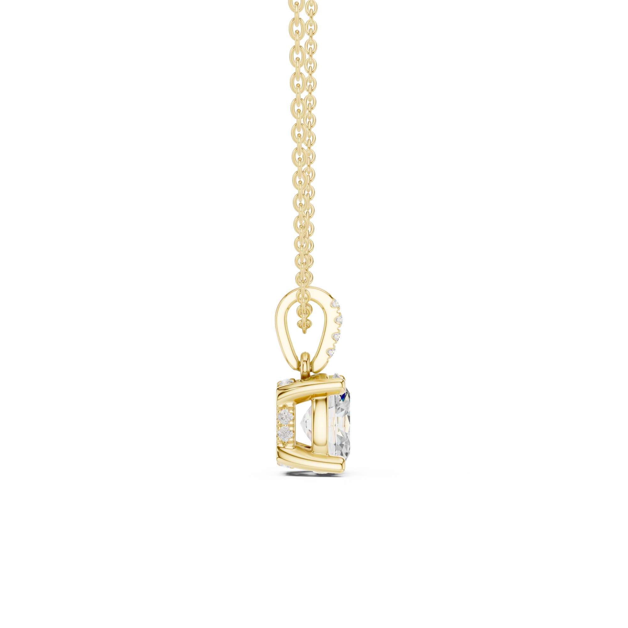 Oval Cut Solitaire Diamond Pendant