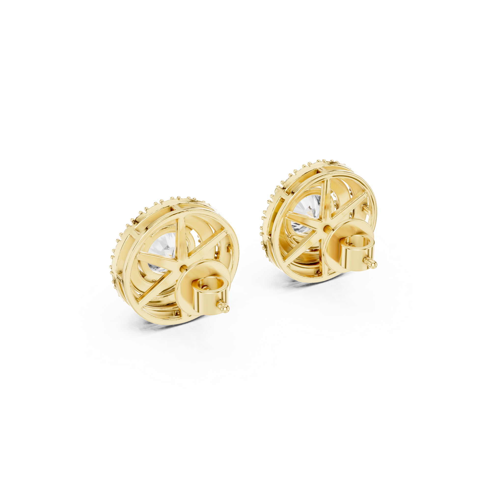 Double Halo Round Lab Grown Diamond Stud