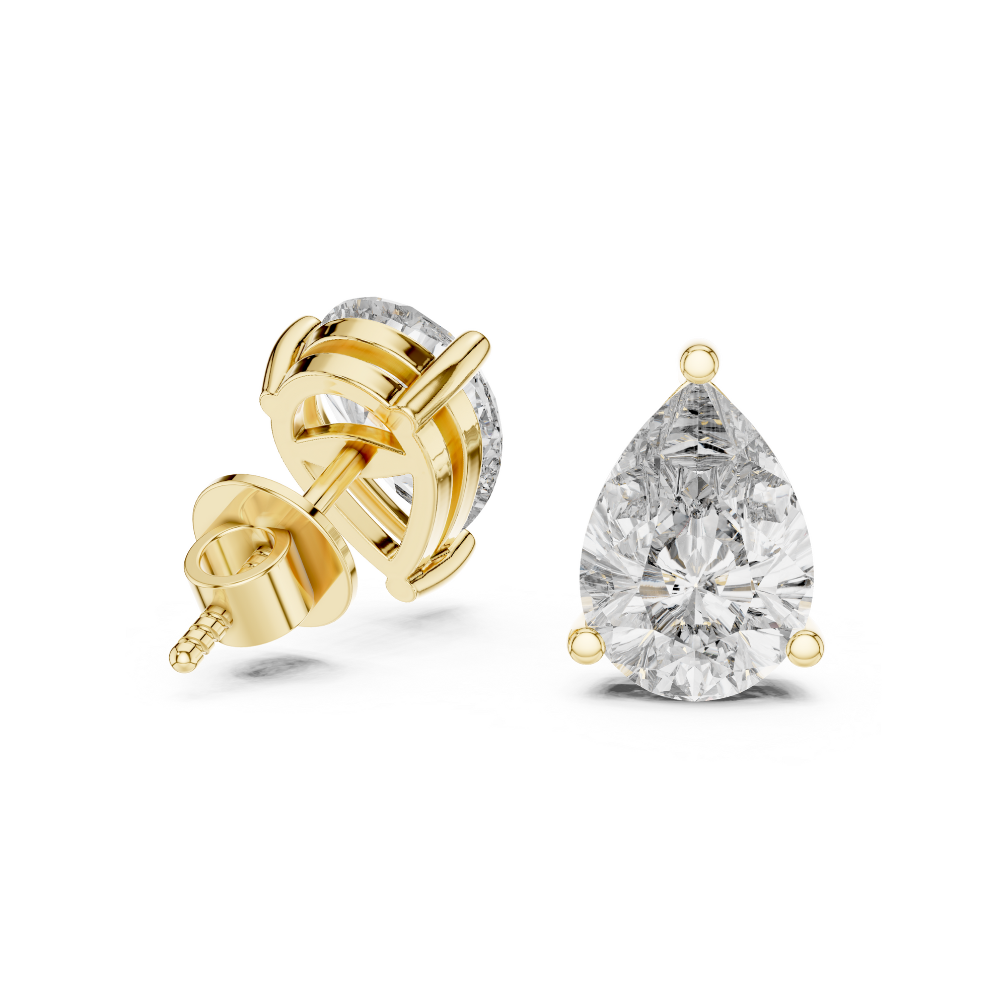 Pear Solitaire Lab Grown Diamond Stud