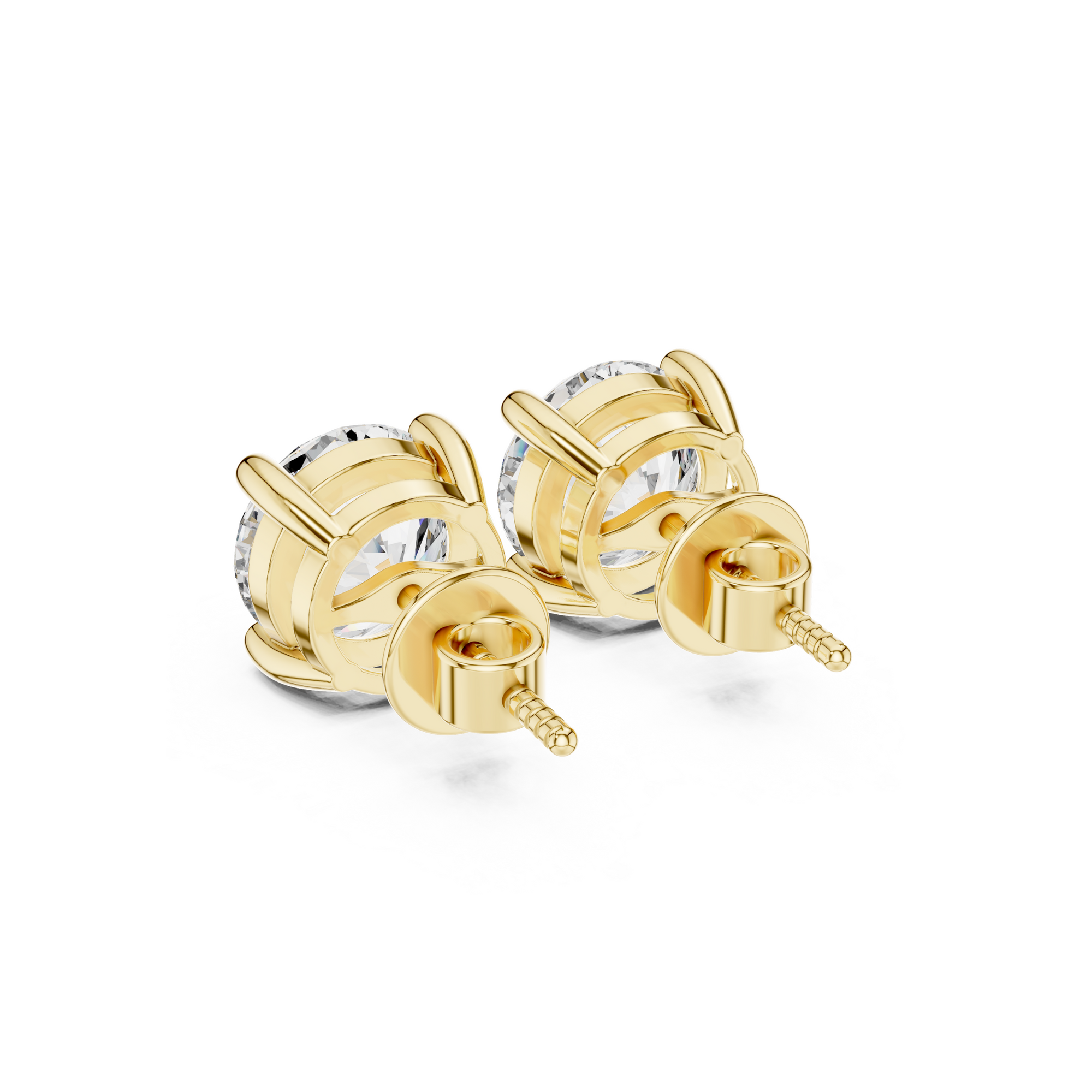 Round Cut Solitaire Lab Grown Diamond Stud