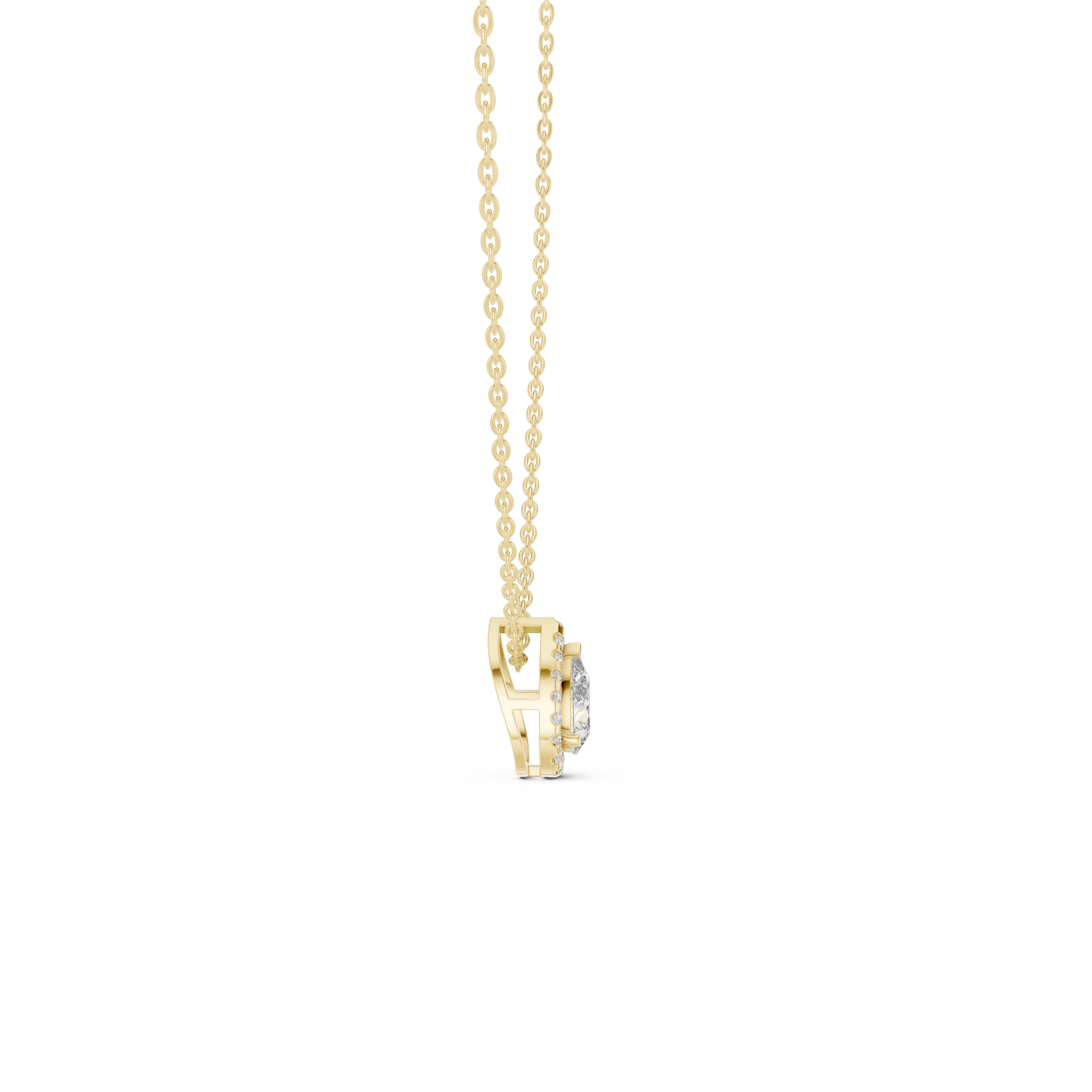 Pear Shape Halo Lab Grown Diamond Pendant