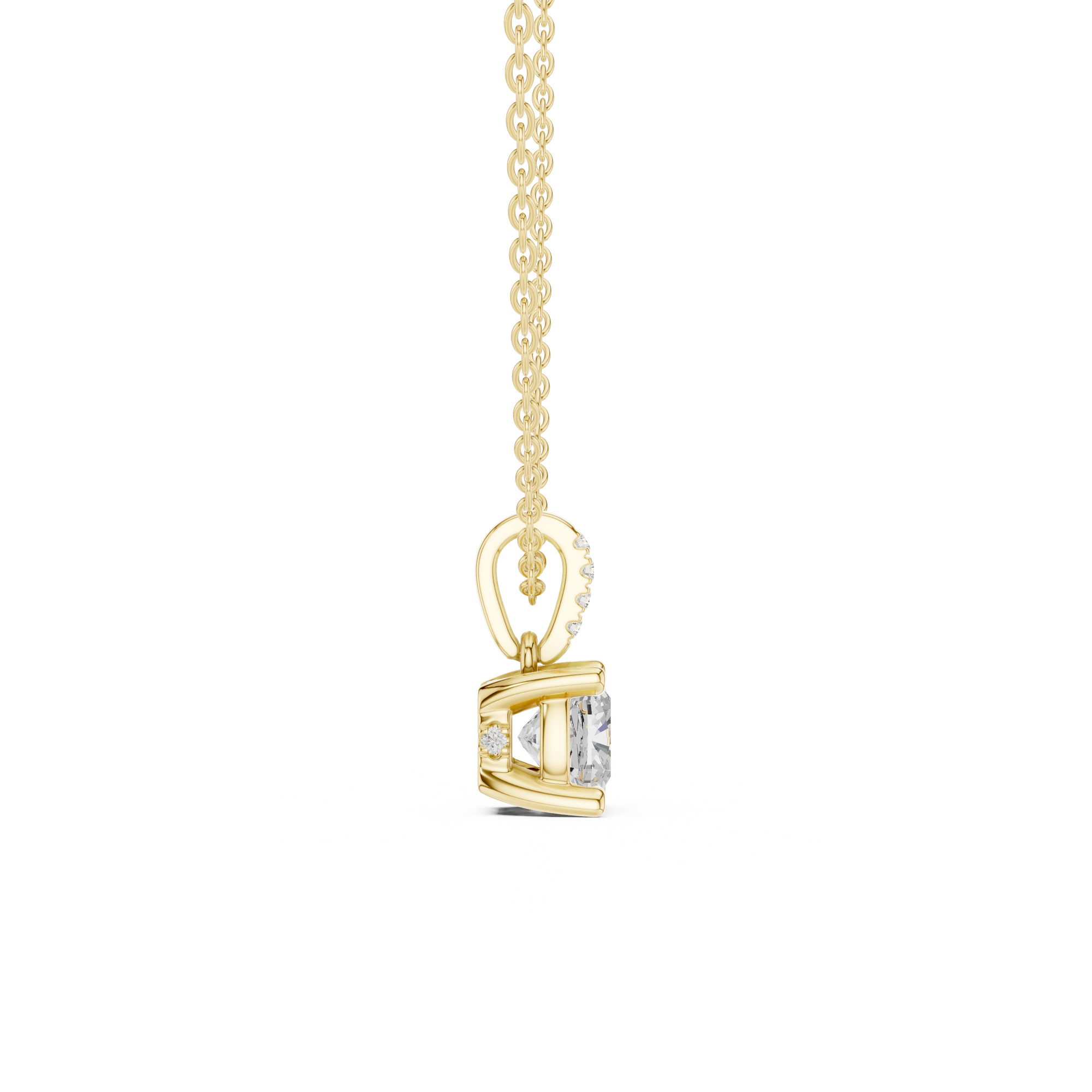 Cushion Cut Solitaire Diamond Pendant