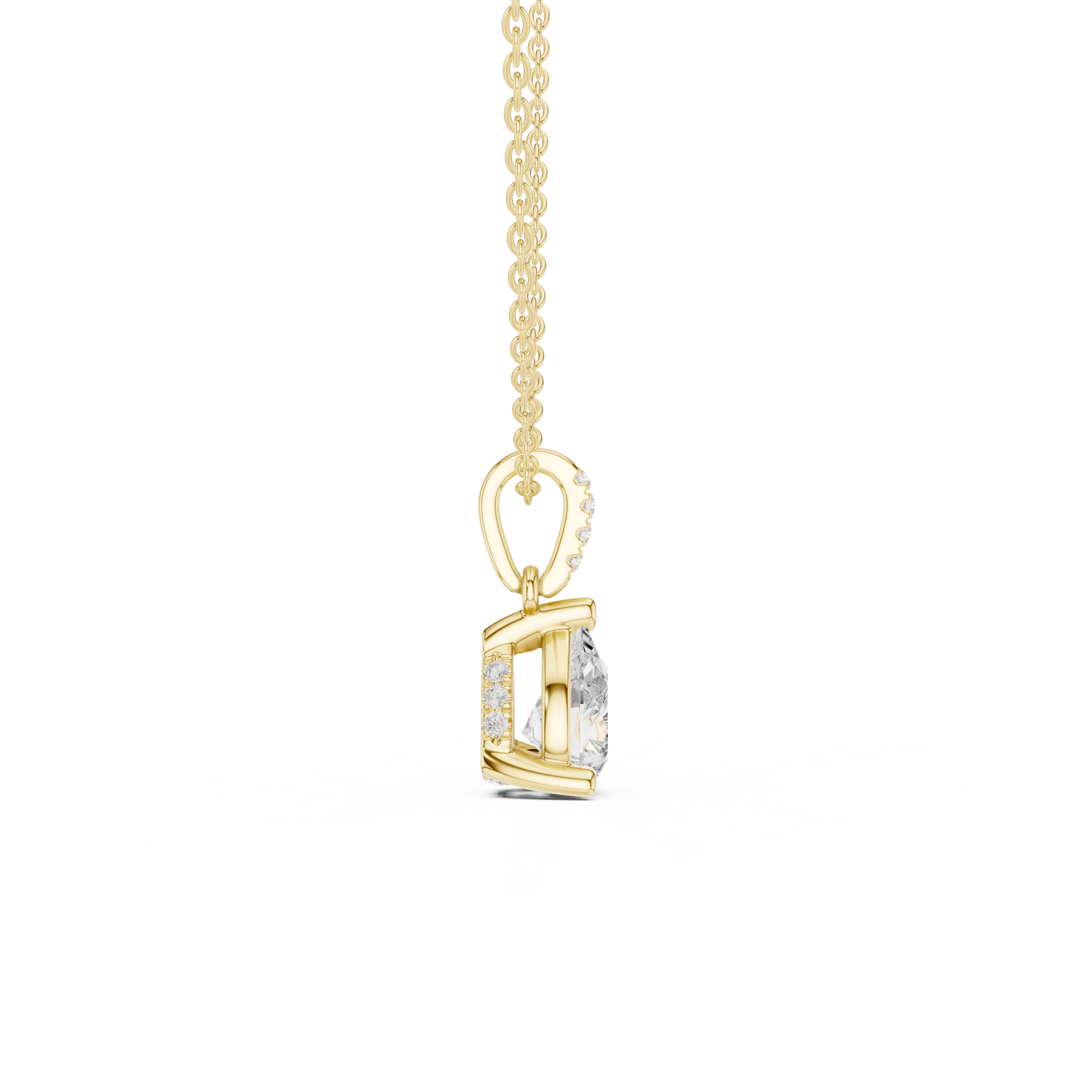 Pear Cut Solitaire Diamond Pendant