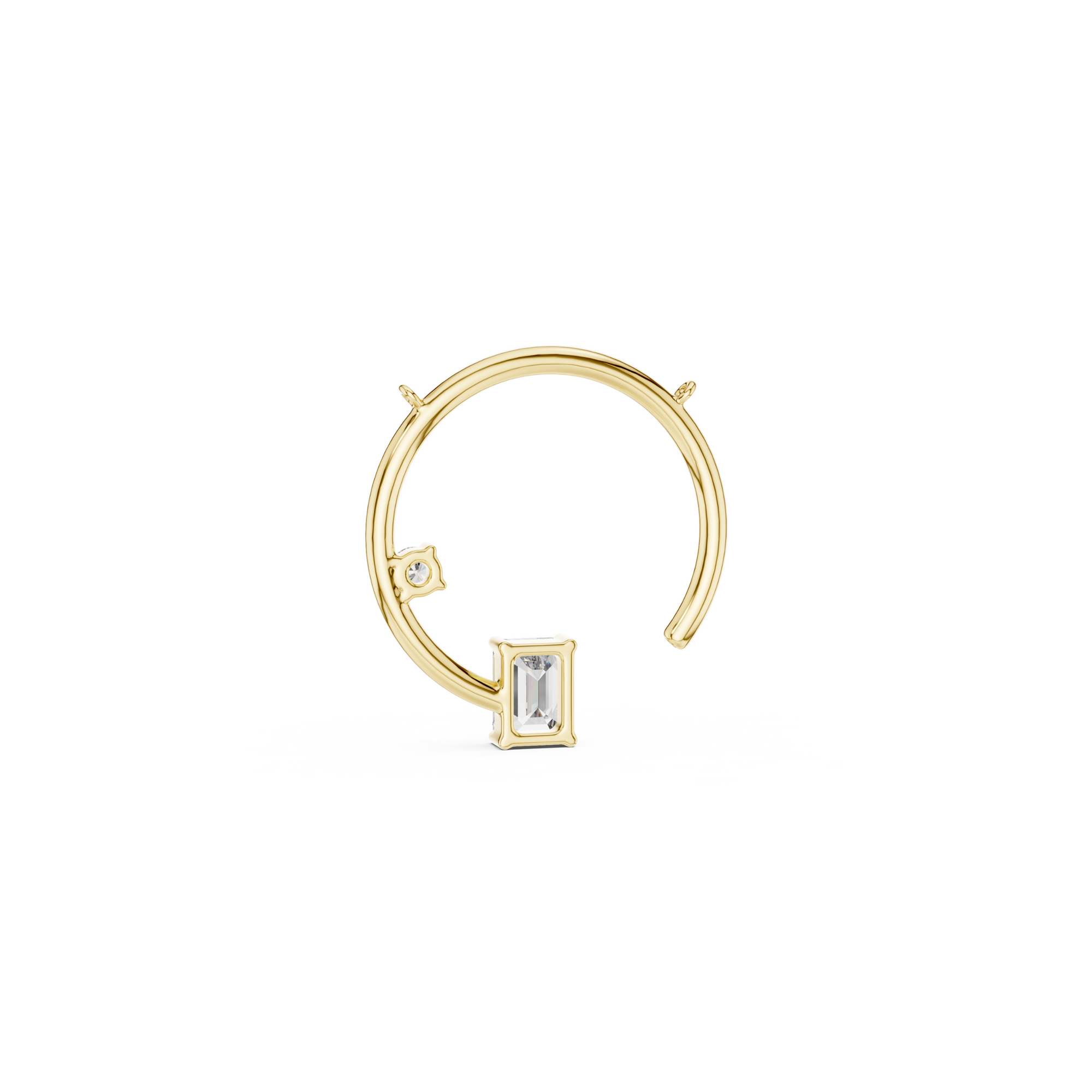 Emerald Open Circle Lab Grown Diamond Pendant
