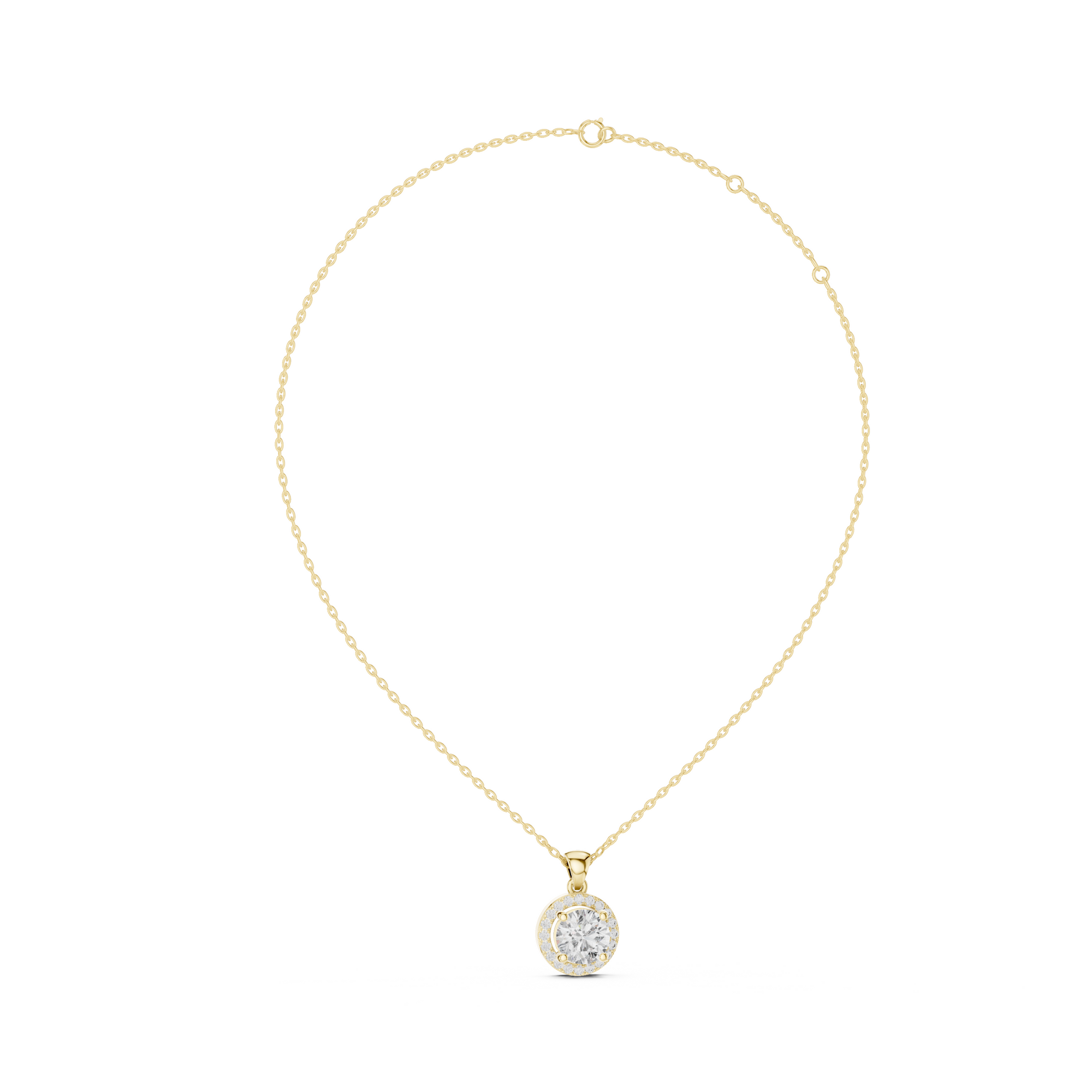 Round Halo Lab Grown Diamond  Pendant