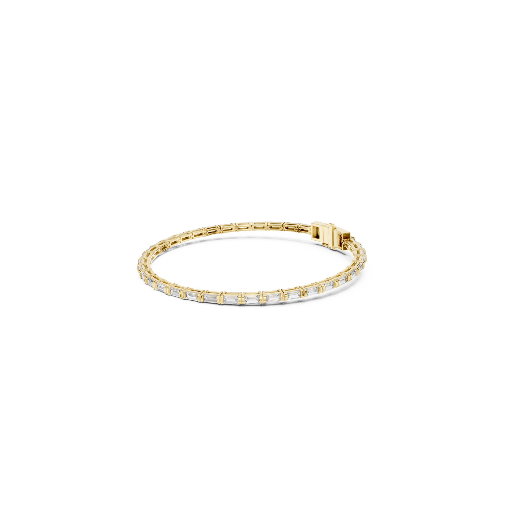 Baguette Cut Lab Grown Diamond Tennis Bracelet