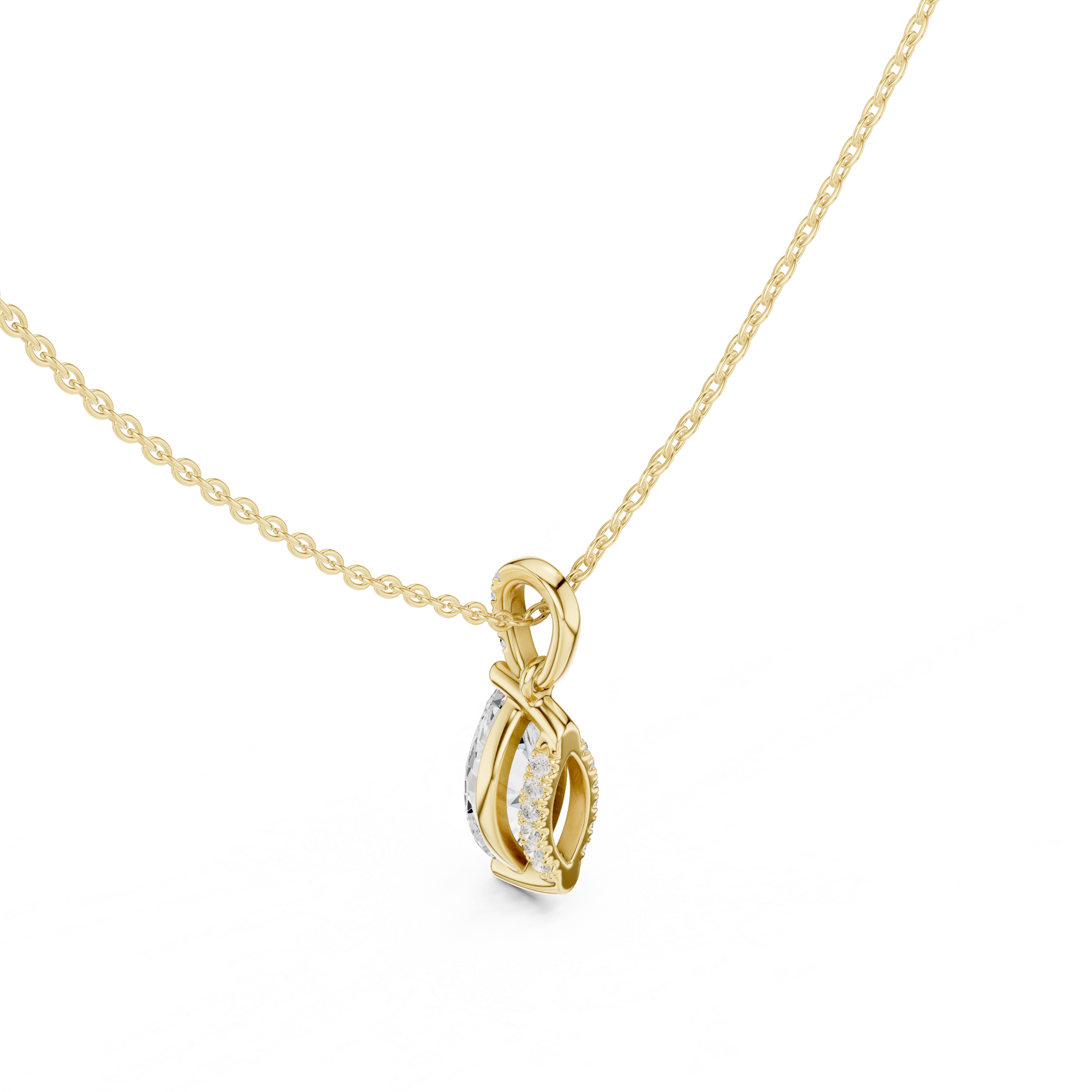 Marquise Cut Solitaire Diamond Pendant