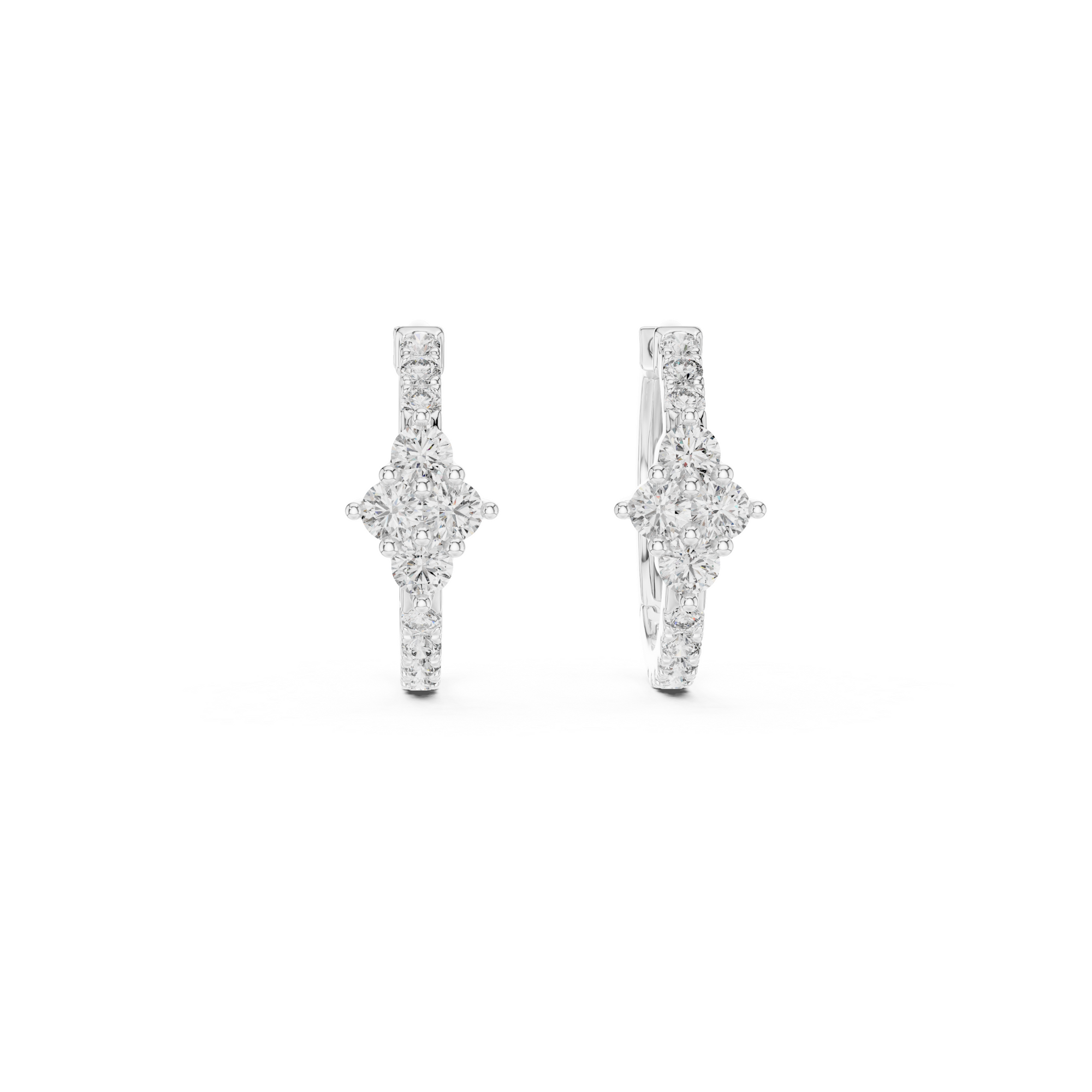 Floral Daimond Hoop Earring