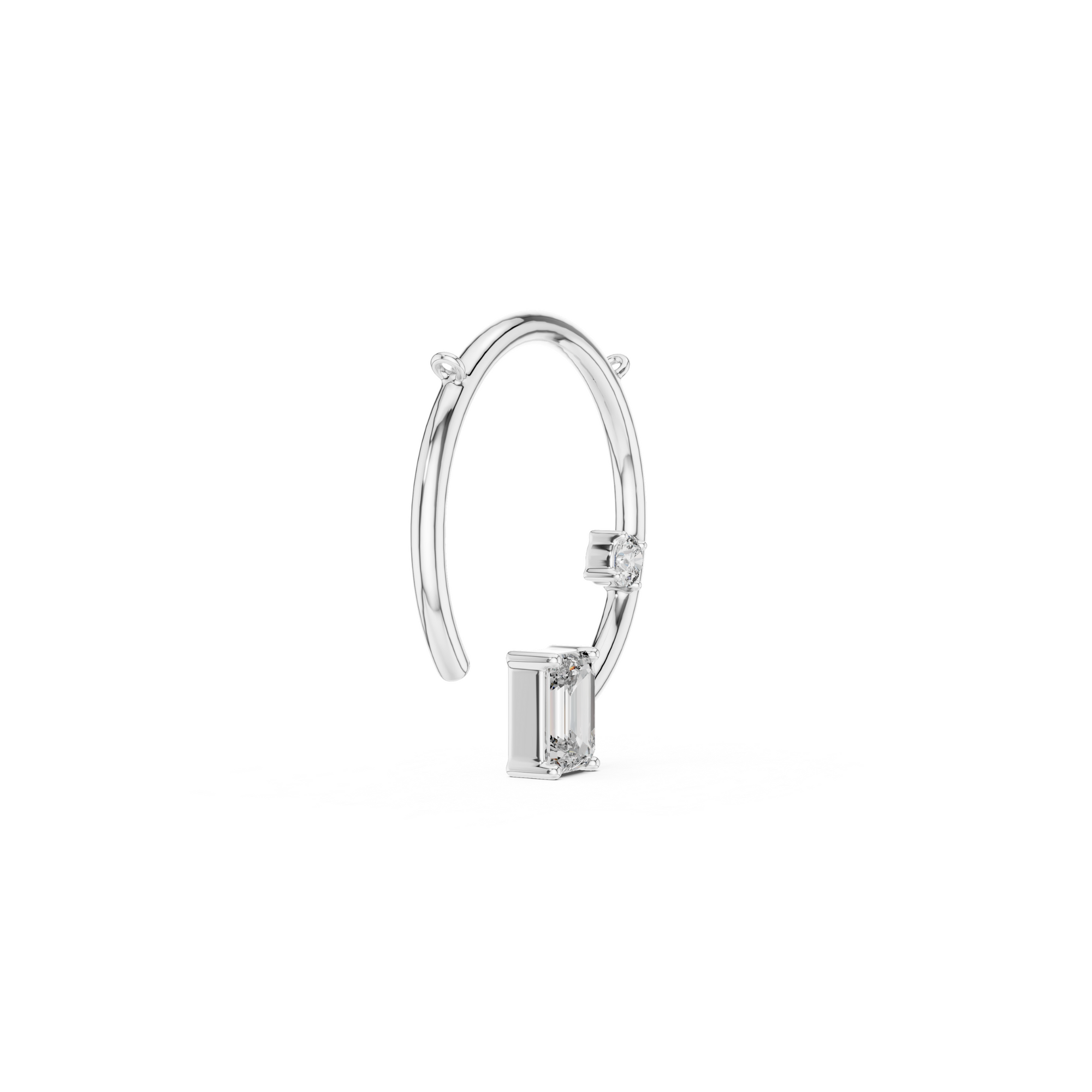 Emerald Open Circle Lab Grown Diamond Pendant