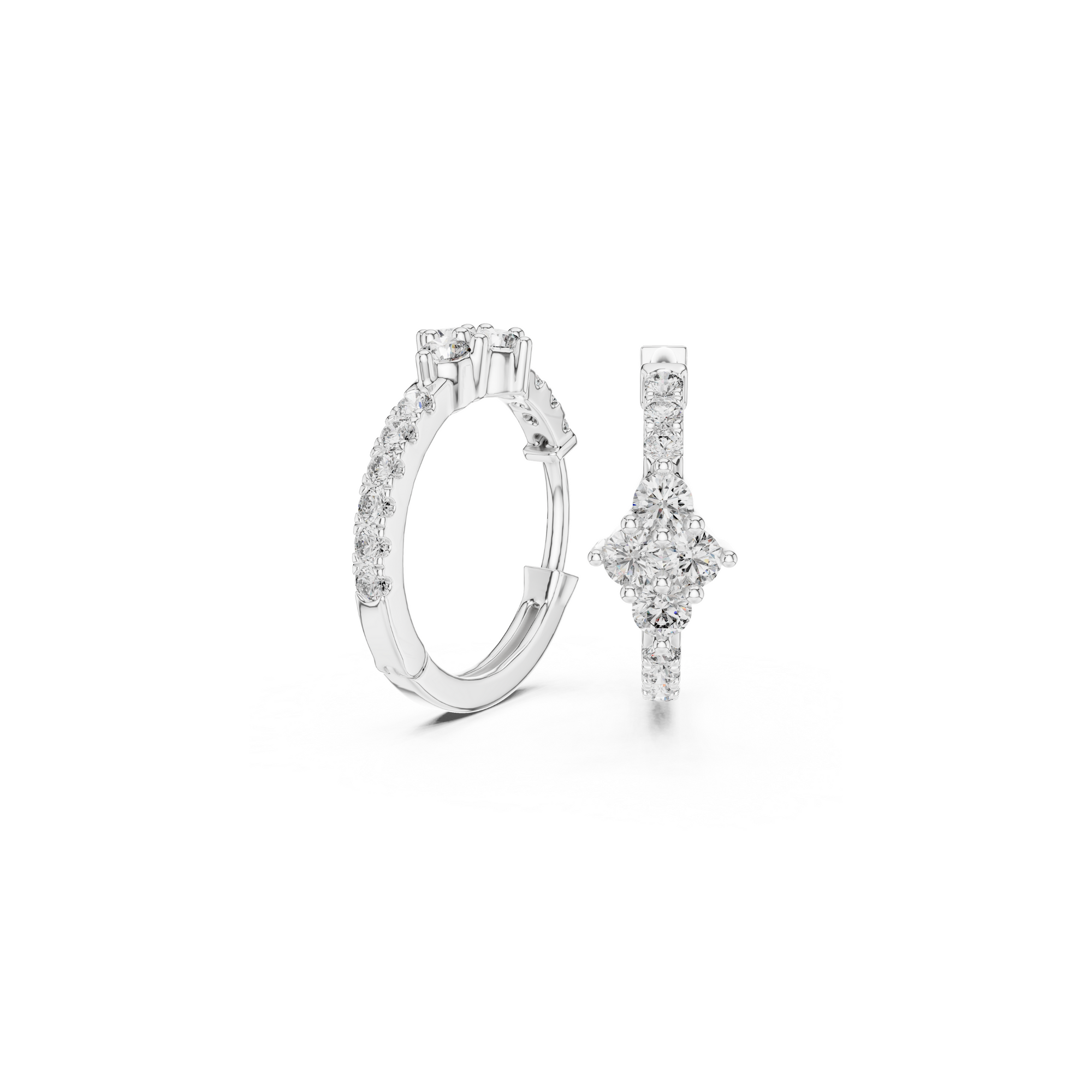 Floral Daimond Hoop Earring