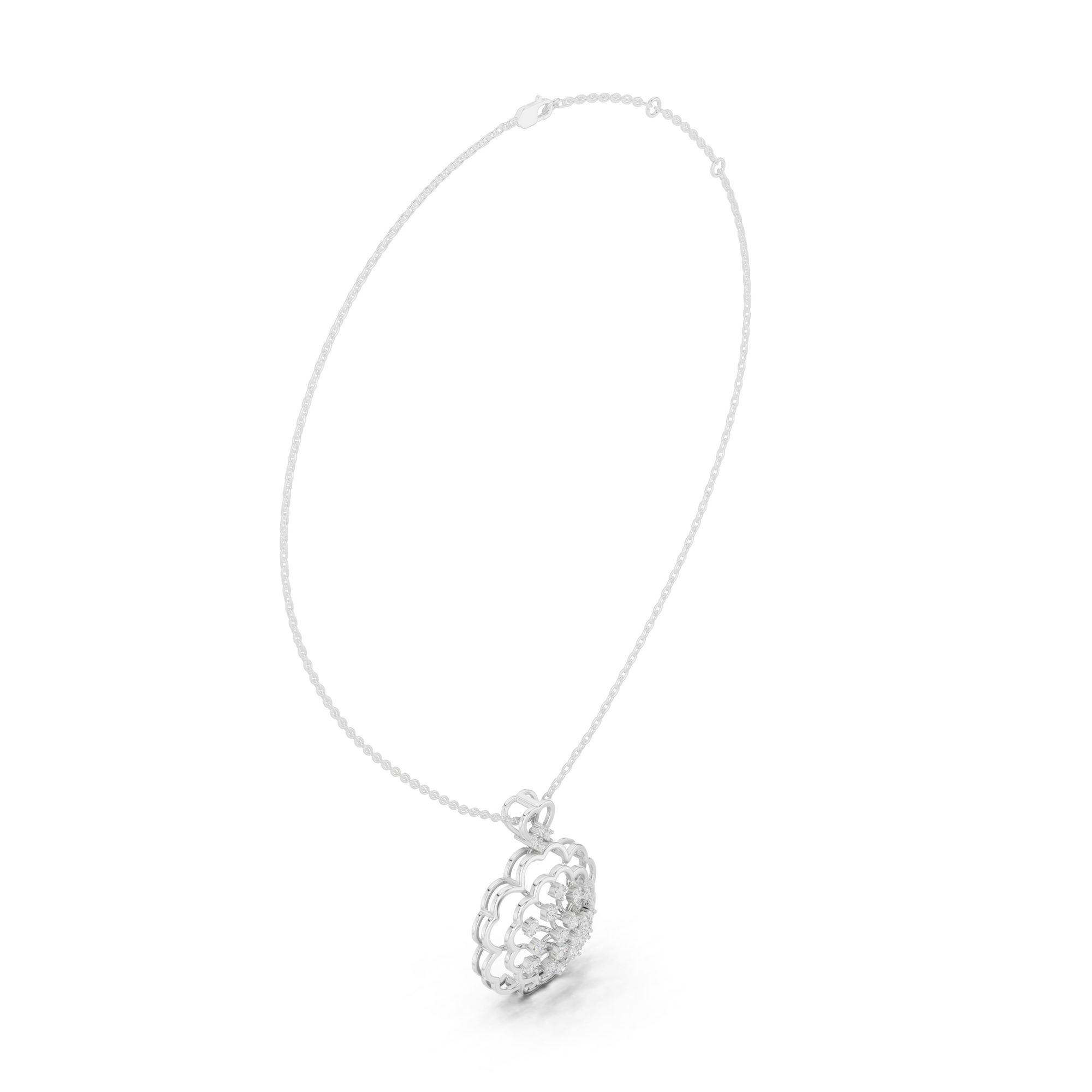 Floral Lab Grown Diamond Pendant