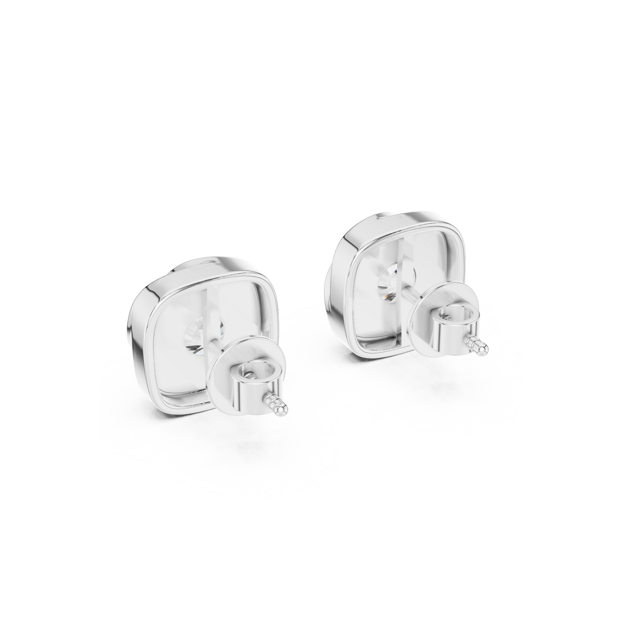 Cushion Swirl Lab grown Diamond Stud
