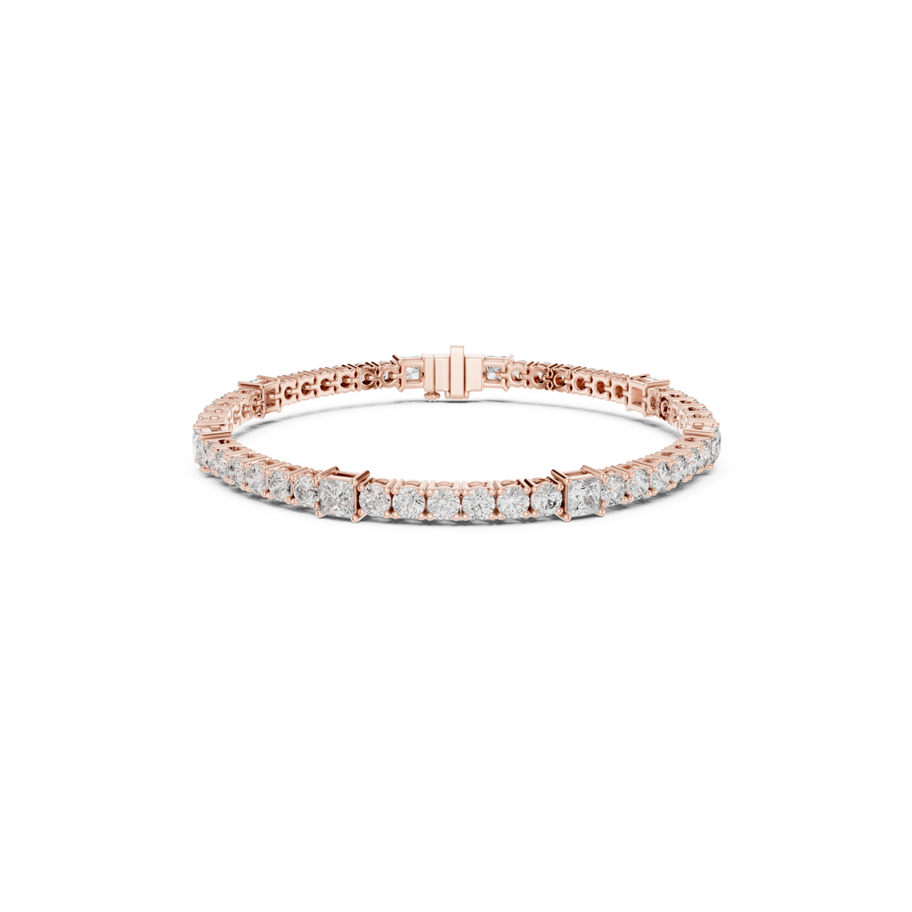 Princess Cut Lab Grown Diamond Tennis Bracelet