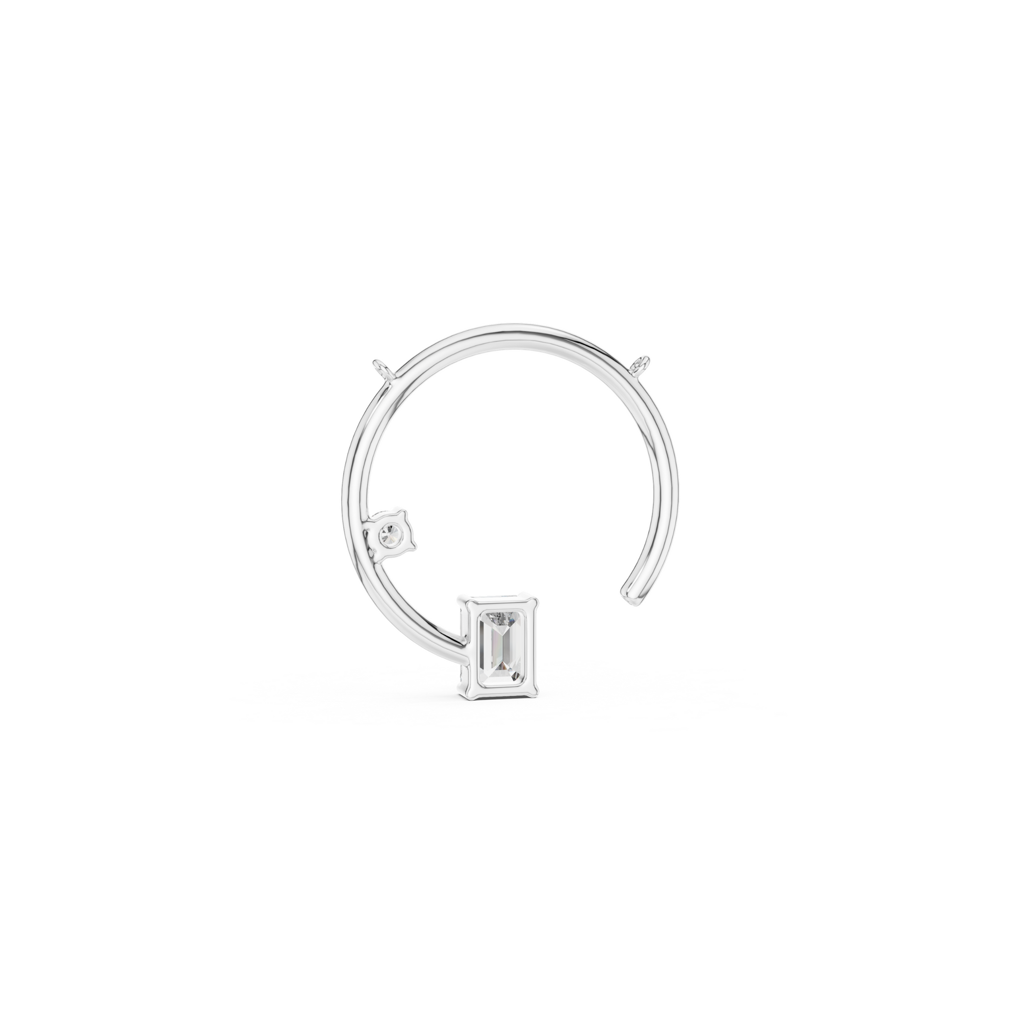 Emerald Open Circle Lab Grown Diamond Pendant