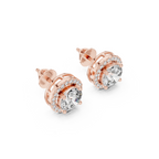 Round Halo Lab Grown Diamond Stud