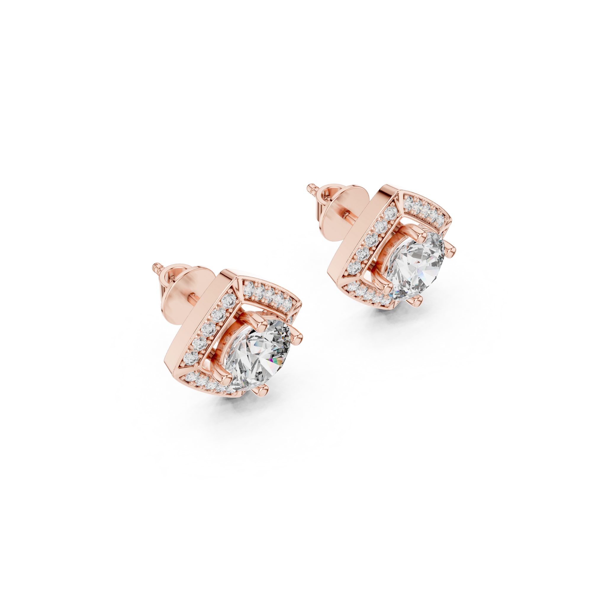 Cushion Halo Lab Grown Diamond Stud