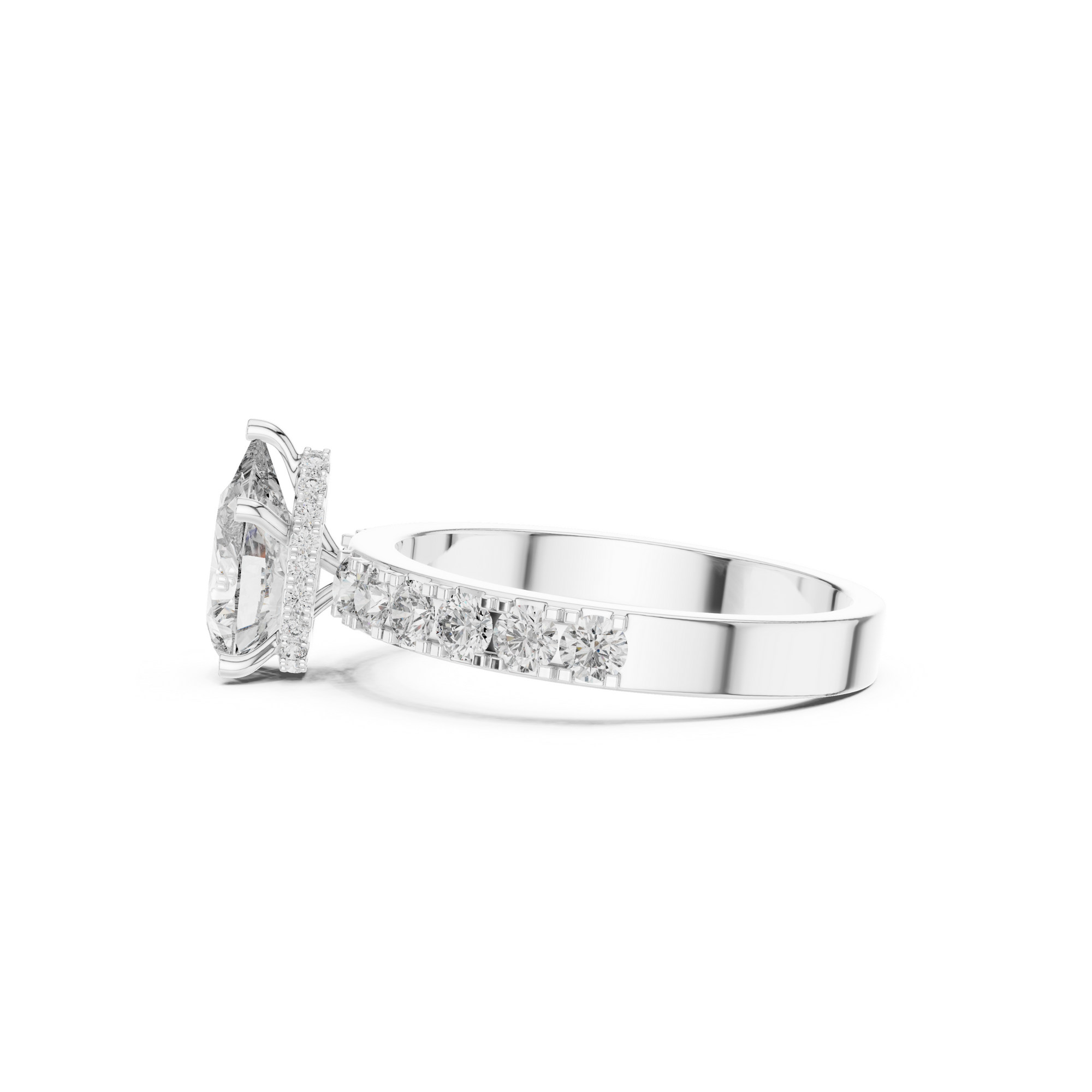 Pear Cut Solitaire Lab Grown Diamond Ring
