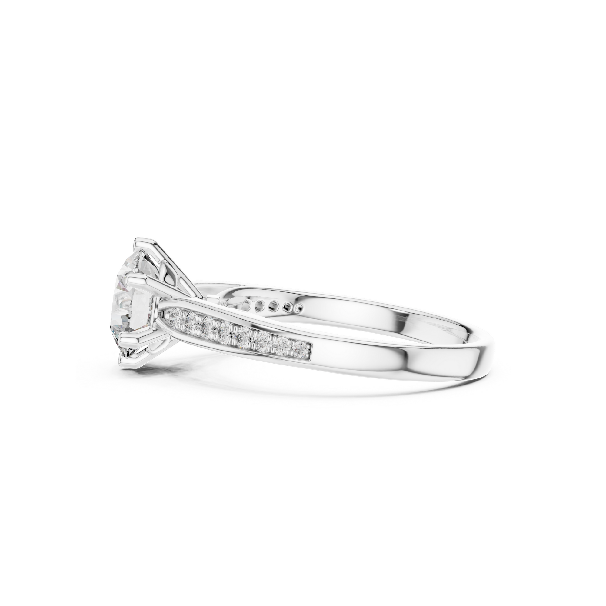 Charming Round Solitaire Diamond Engagement Ring