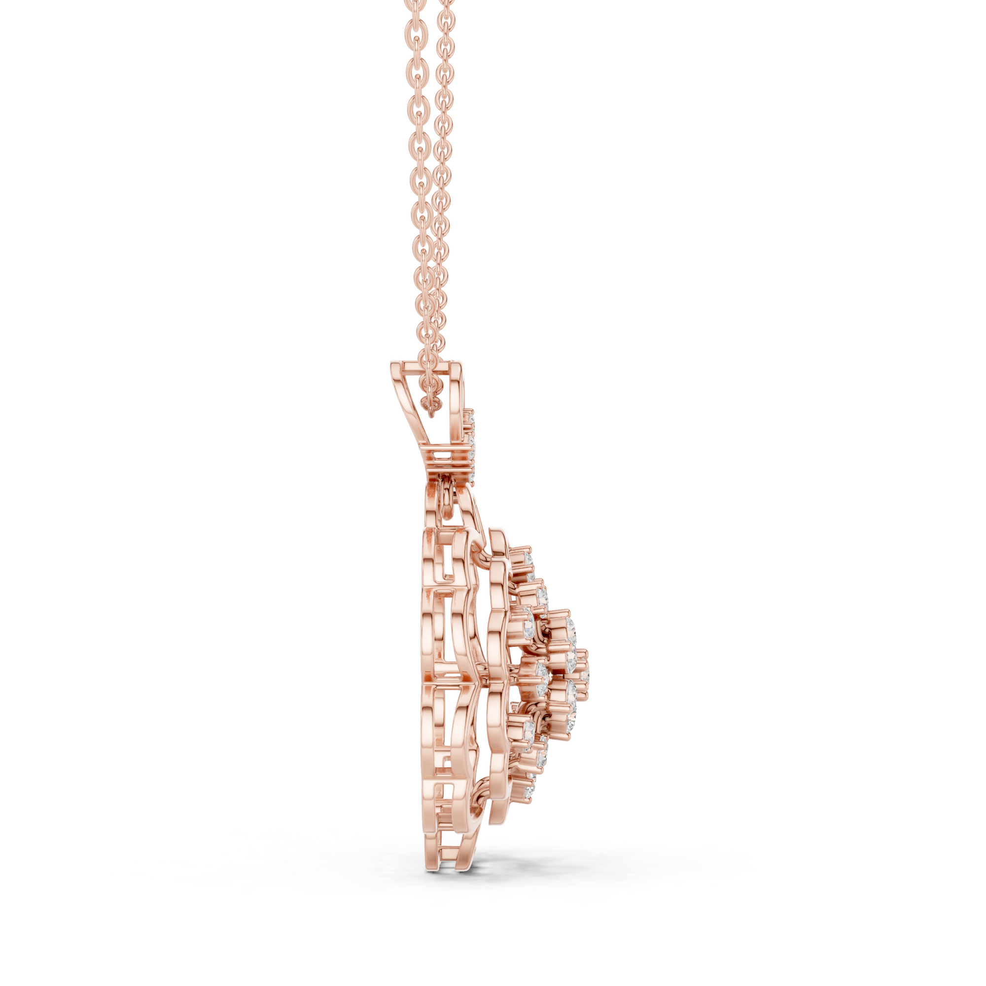Floral Lab Grown Diamond Pendant